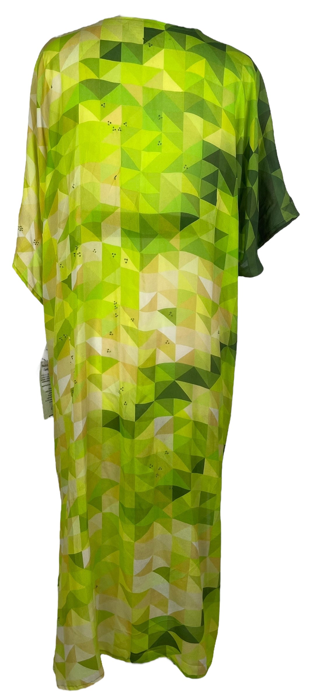 PRG8209 Sheer Avatar Long Pure Silk Kimono Sleeved Duster with Belt