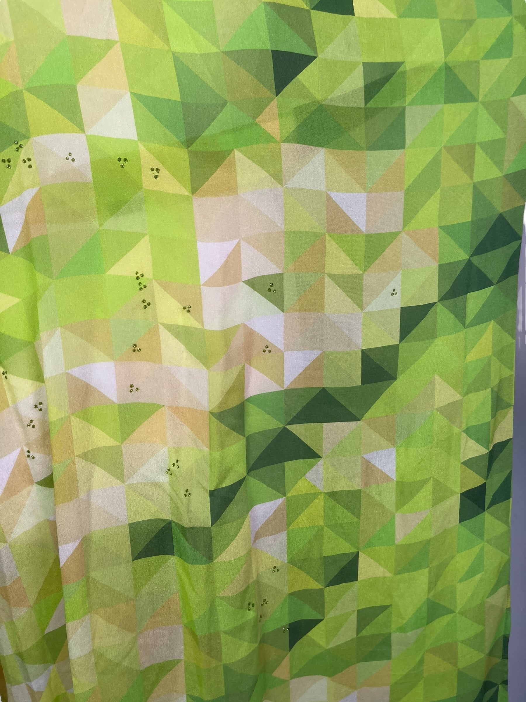 PRG8209 Sheer Avatar Long Pure Silk Kimono Sleeved Duster with Belt