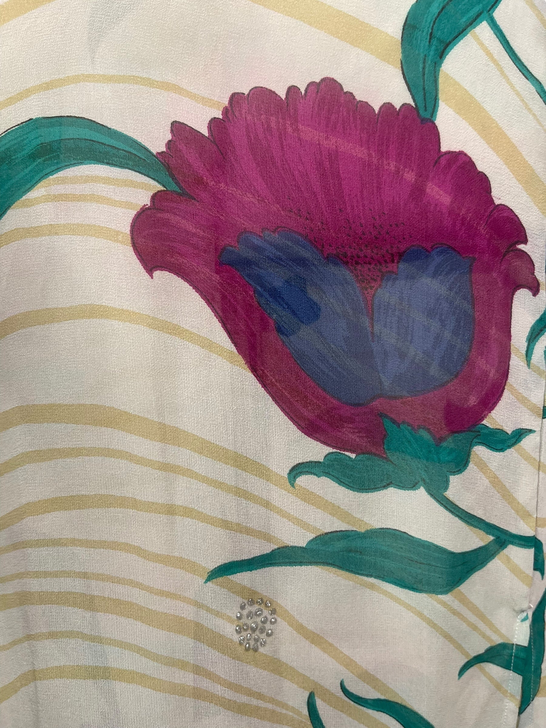 PRG8052 Sheer Avatar Long Pure Silk Kimono Sleeved Duster with Belt