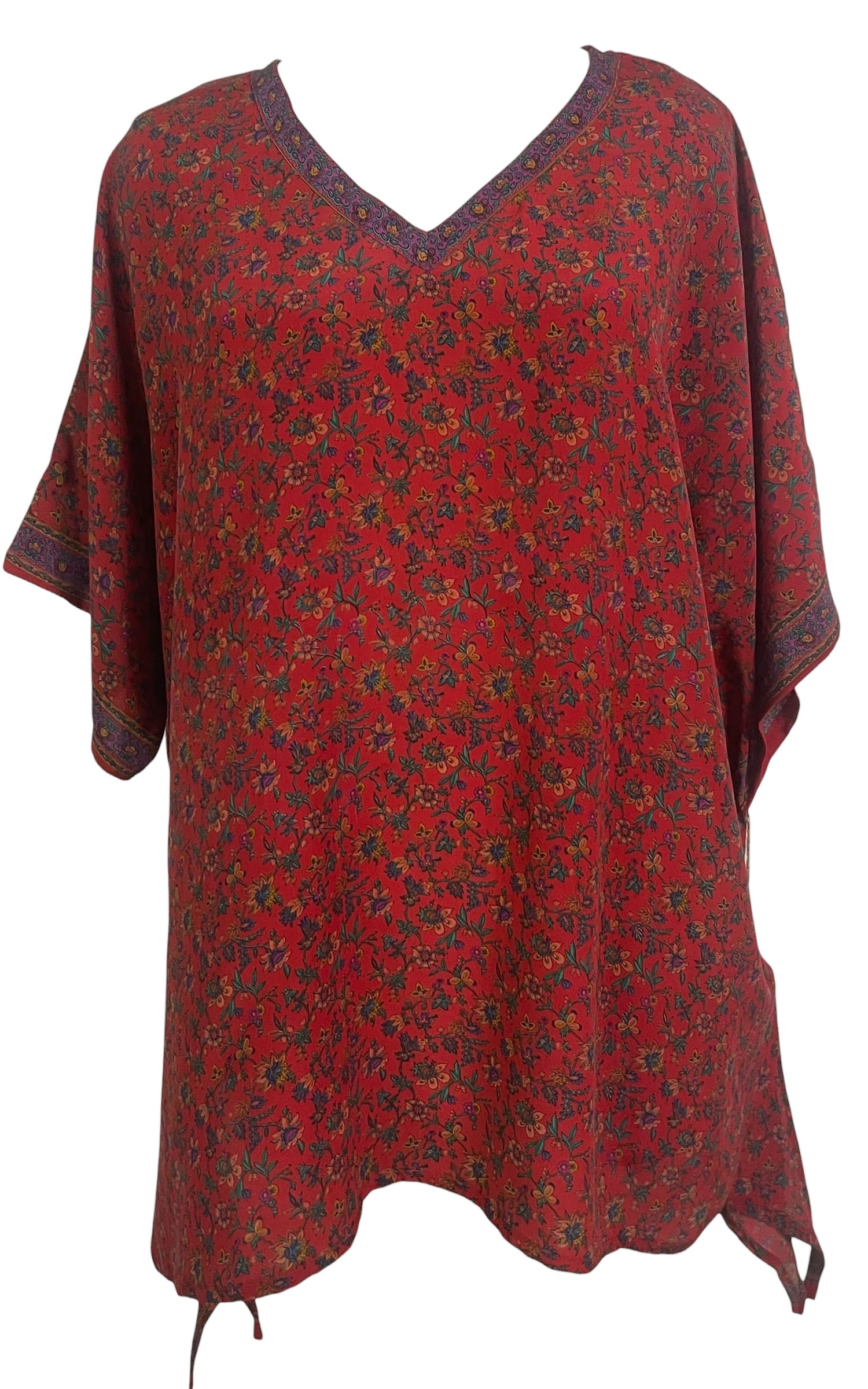 PRC9064 Avatar Pure Silk Long Tunic with Side Ties