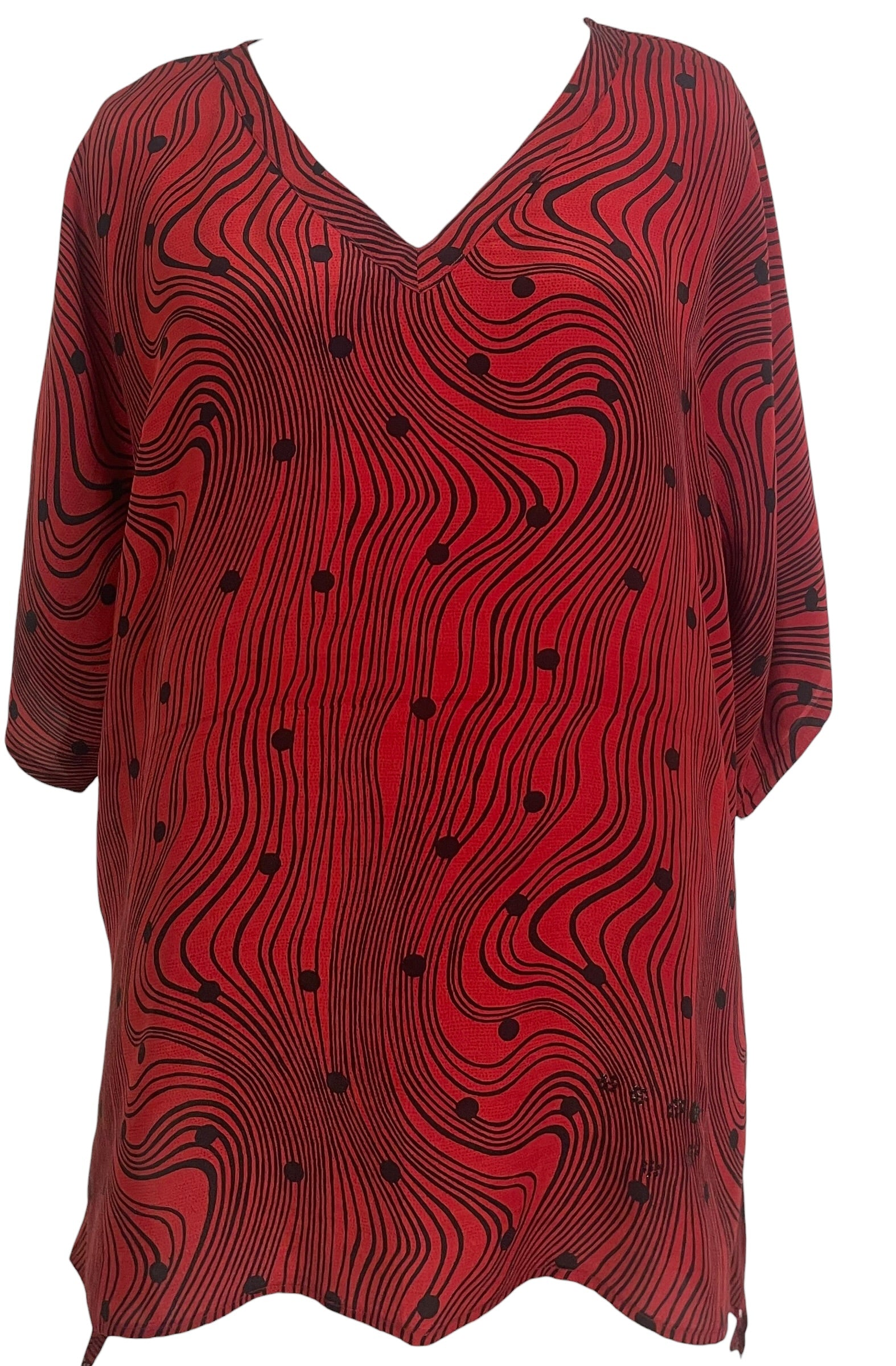 PRC9056 Avatar Pure Silk Long Tunic with Side Ties