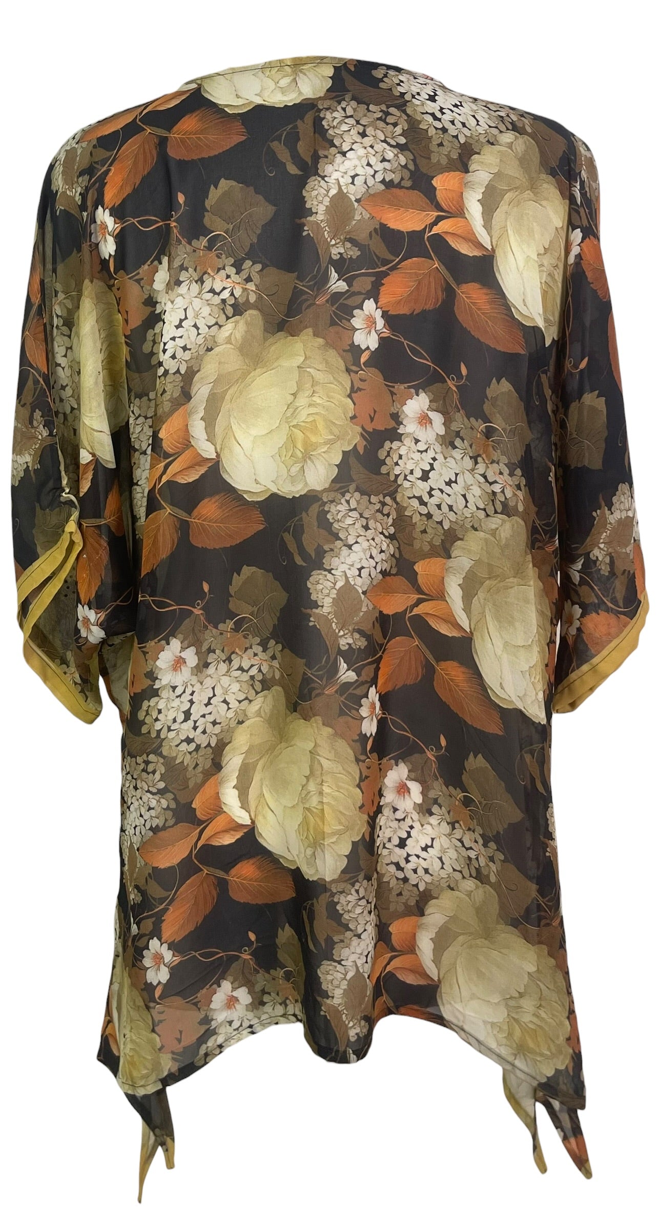 PRG9052 Sheer Avatar Pure Silk Long Tunic with Side Ties