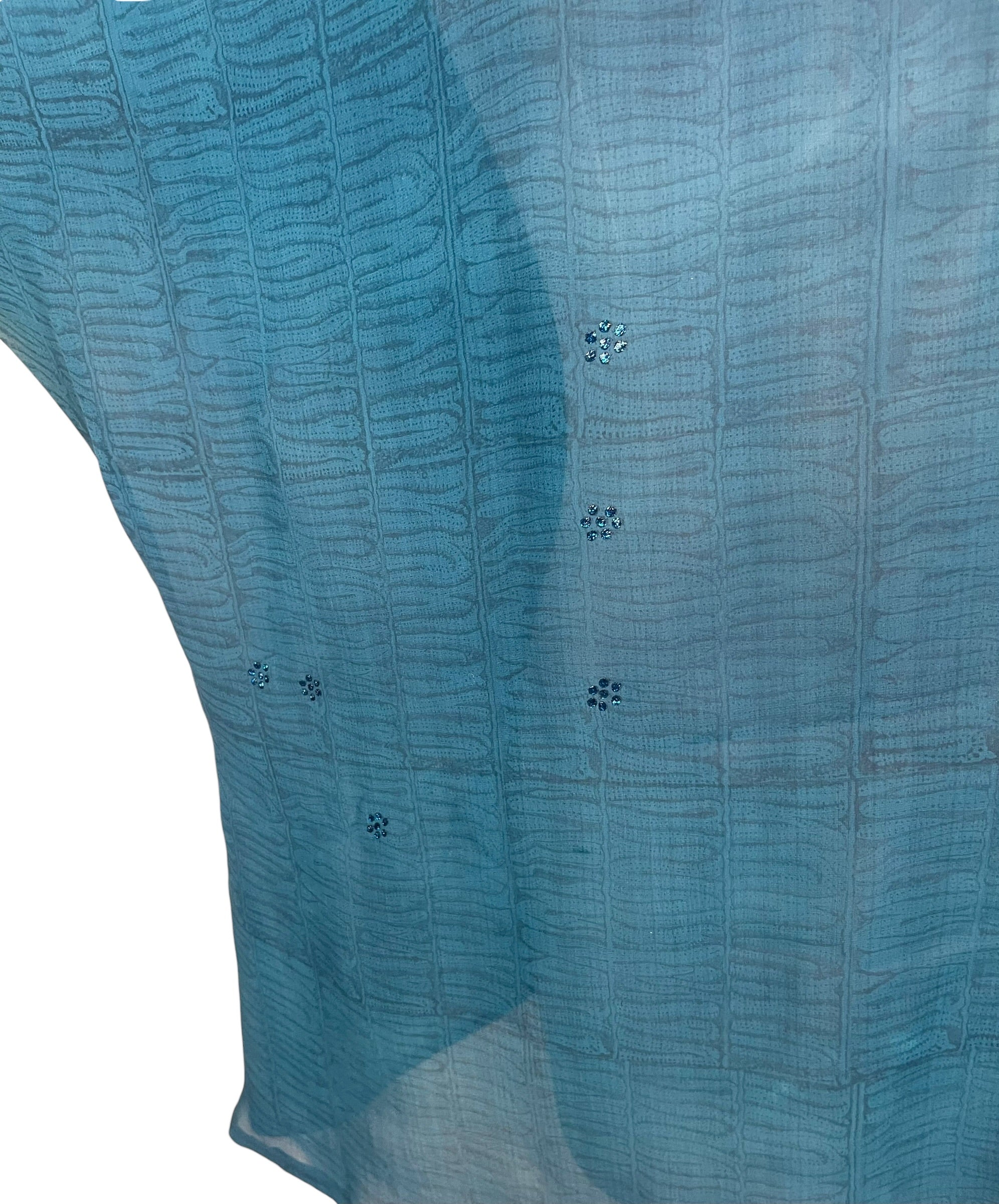 PRG9038 Sheer Avatar Pure Silk Long Tunic with Side Ties