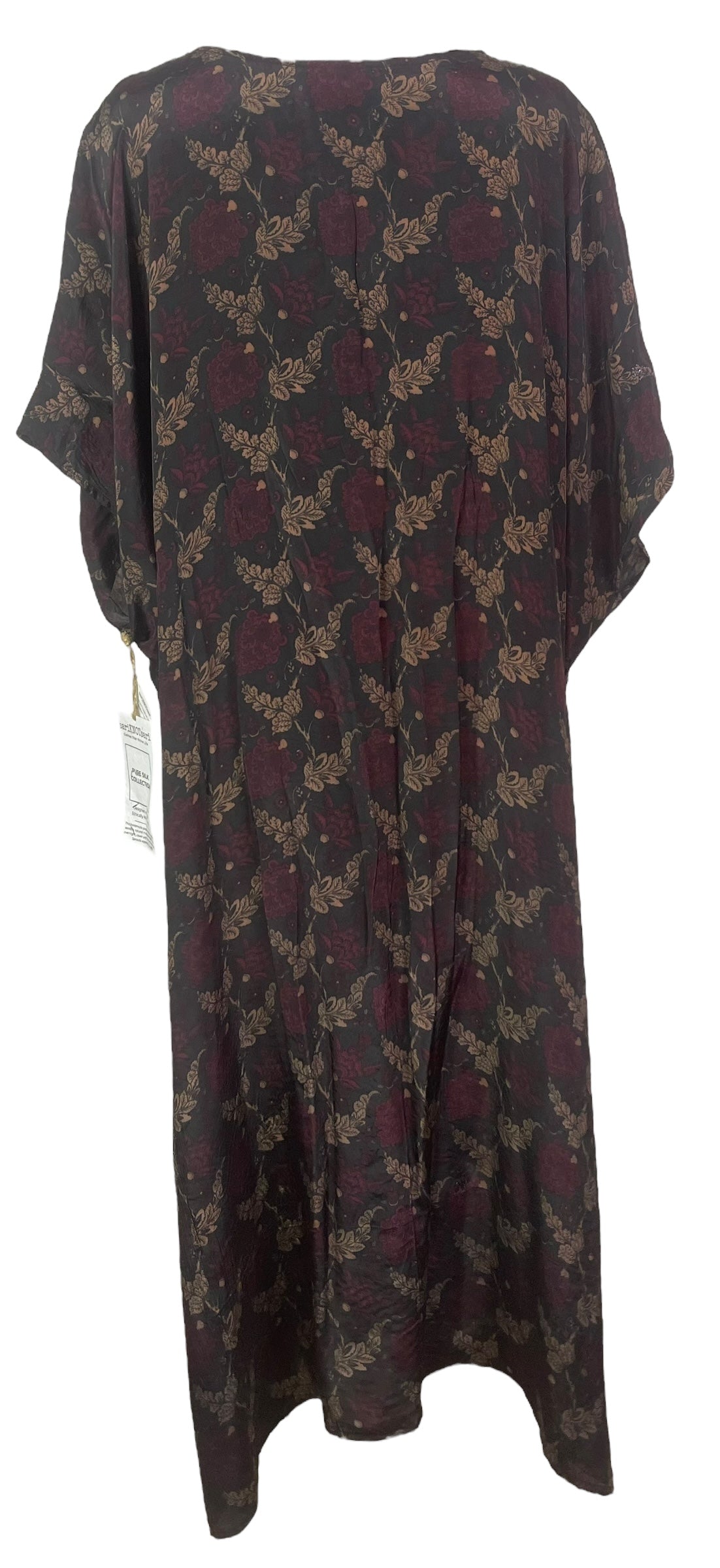 PRS8258 Avatar Pure Silk Maxi Kaftan by DECEMBER2025 – Handmade ethical Maxi Kaftan from sariKNOTsari using upcycled silk. Designed in Canada for travel and slow fashion, loved from Toronto to LA to Sydney.