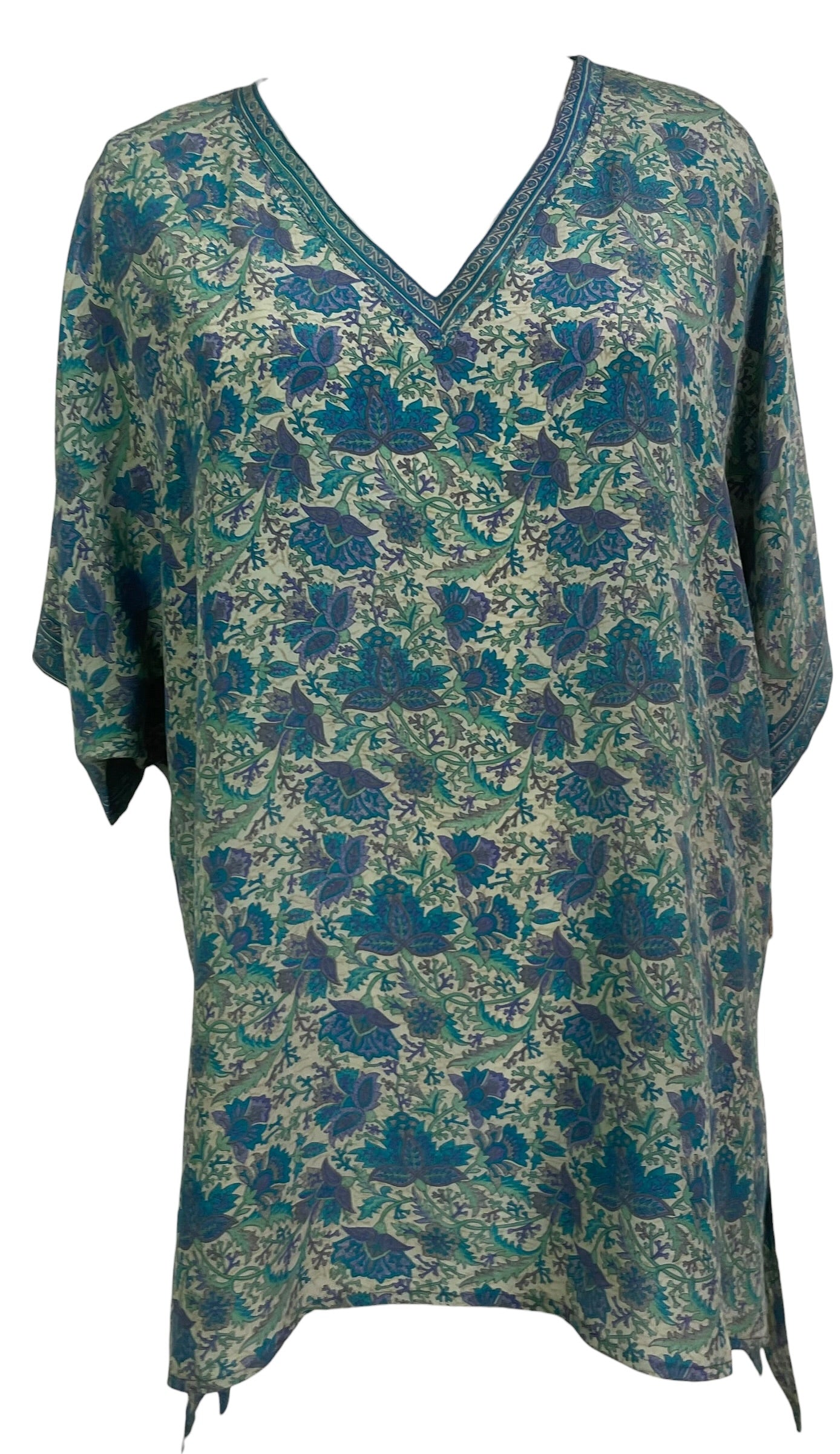 PRC8959 Avatar Pure Silk Long Tunic with Side Ties