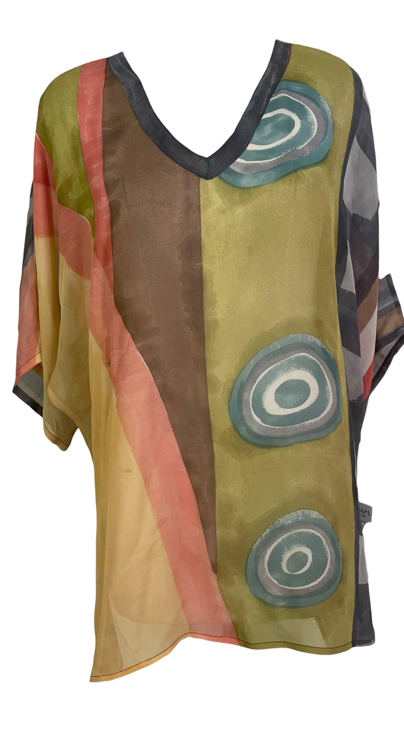 PRG9042 Sheer Avatar Pure Silk Long Tunic with Side Ties