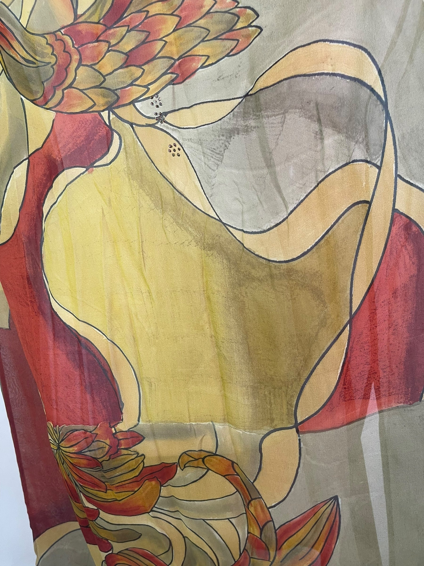 PRG8272 Sheer Avatar Pure Silk Maxi Kaftan