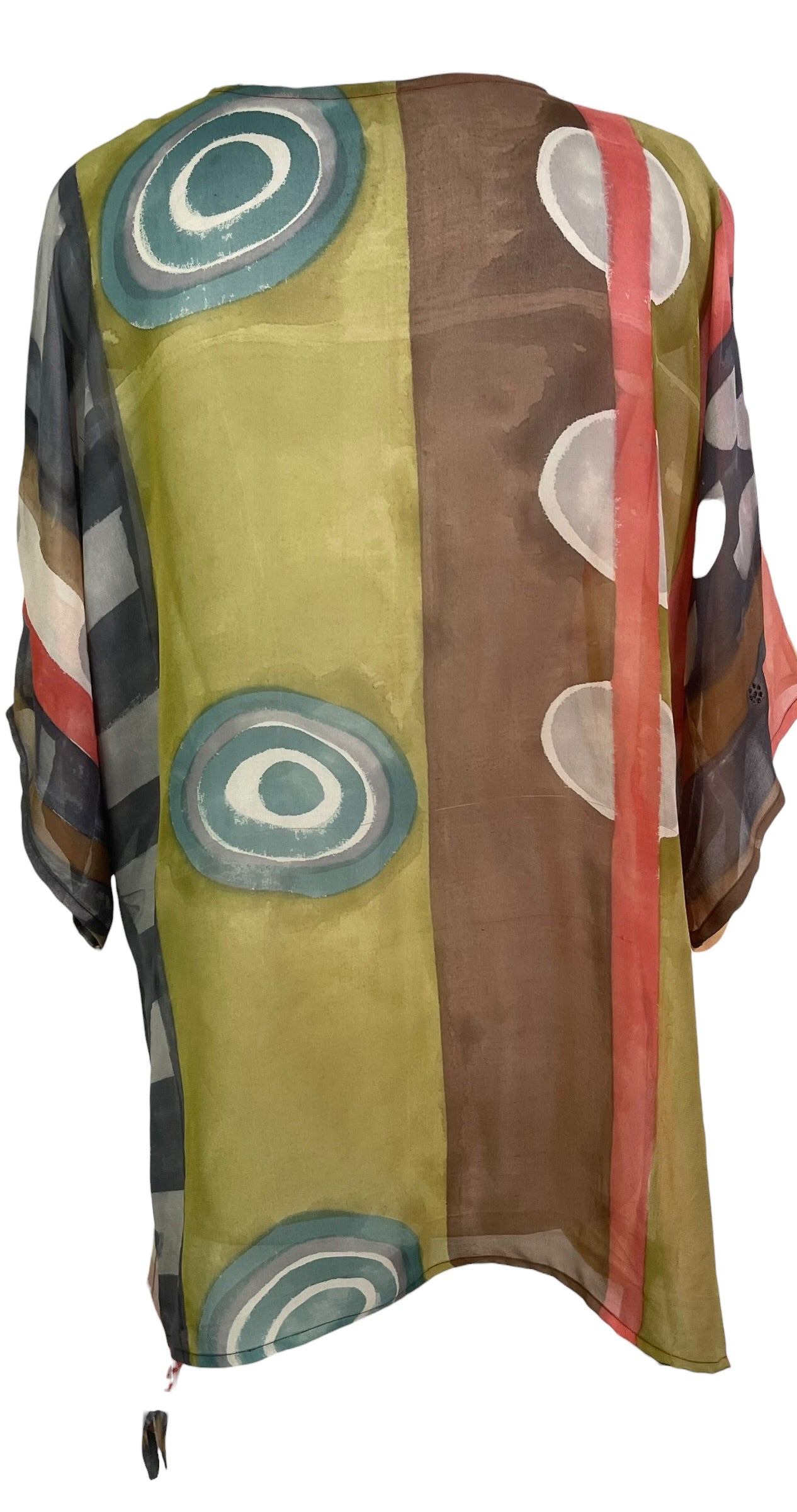 PRG9042 Sheer Avatar Pure Silk Long Tunic with Side Ties