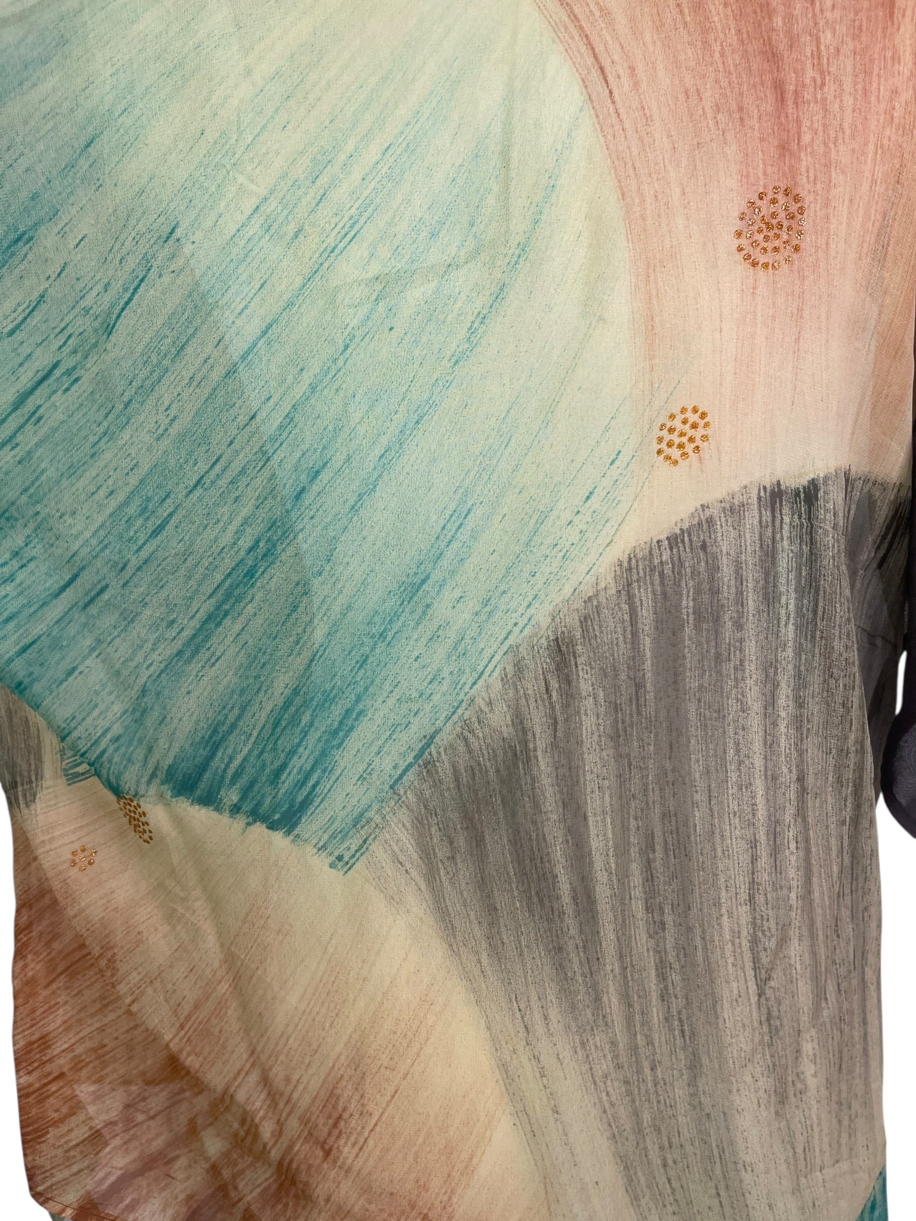 PRG9050 Sheer Avatar Pure Silk Long Tunic with Side Ties