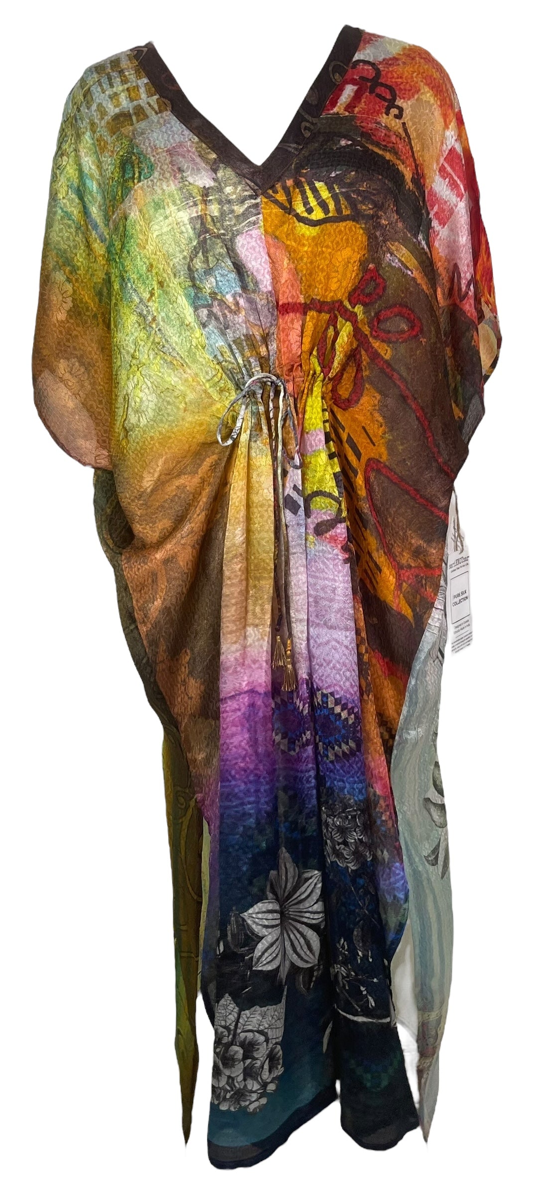 PRG8263 Sheer Avatar Pure Silk Maxi Kaftan