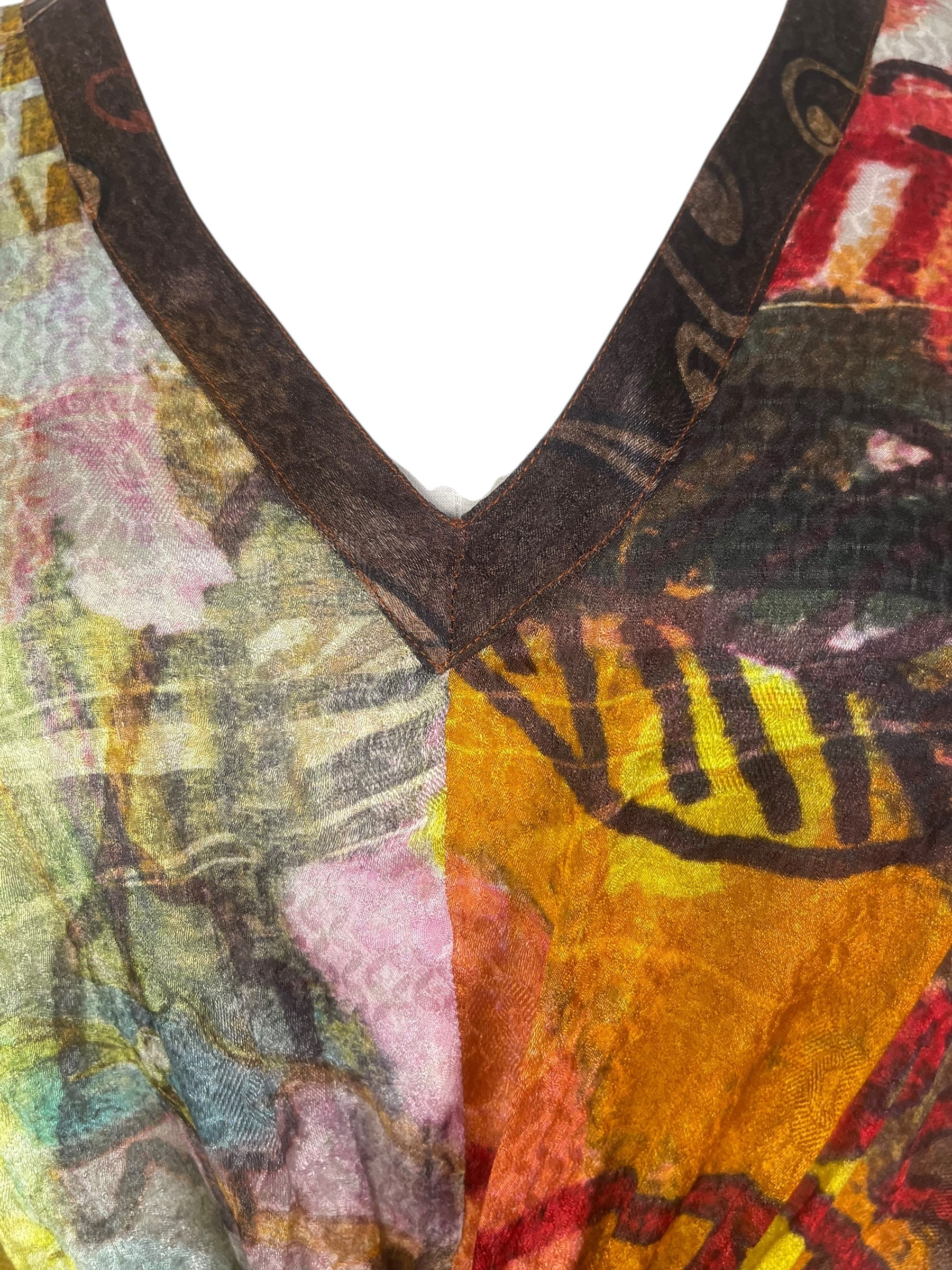 PRG8263 Sheer Avatar Pure Silk Maxi Kaftan