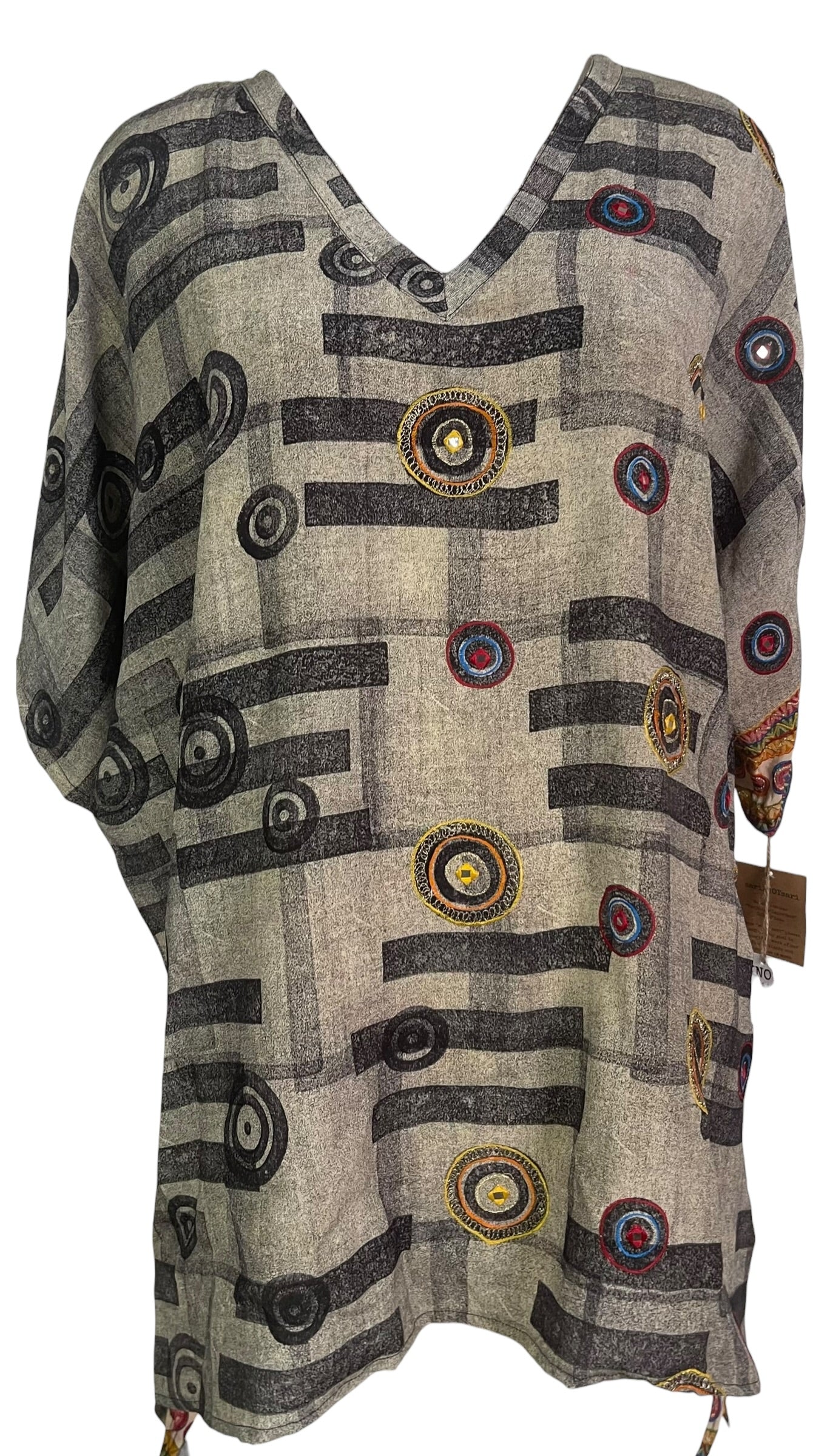 PRC9057 Wabi Sabi Pure Silk Long Tunic with Side Ties