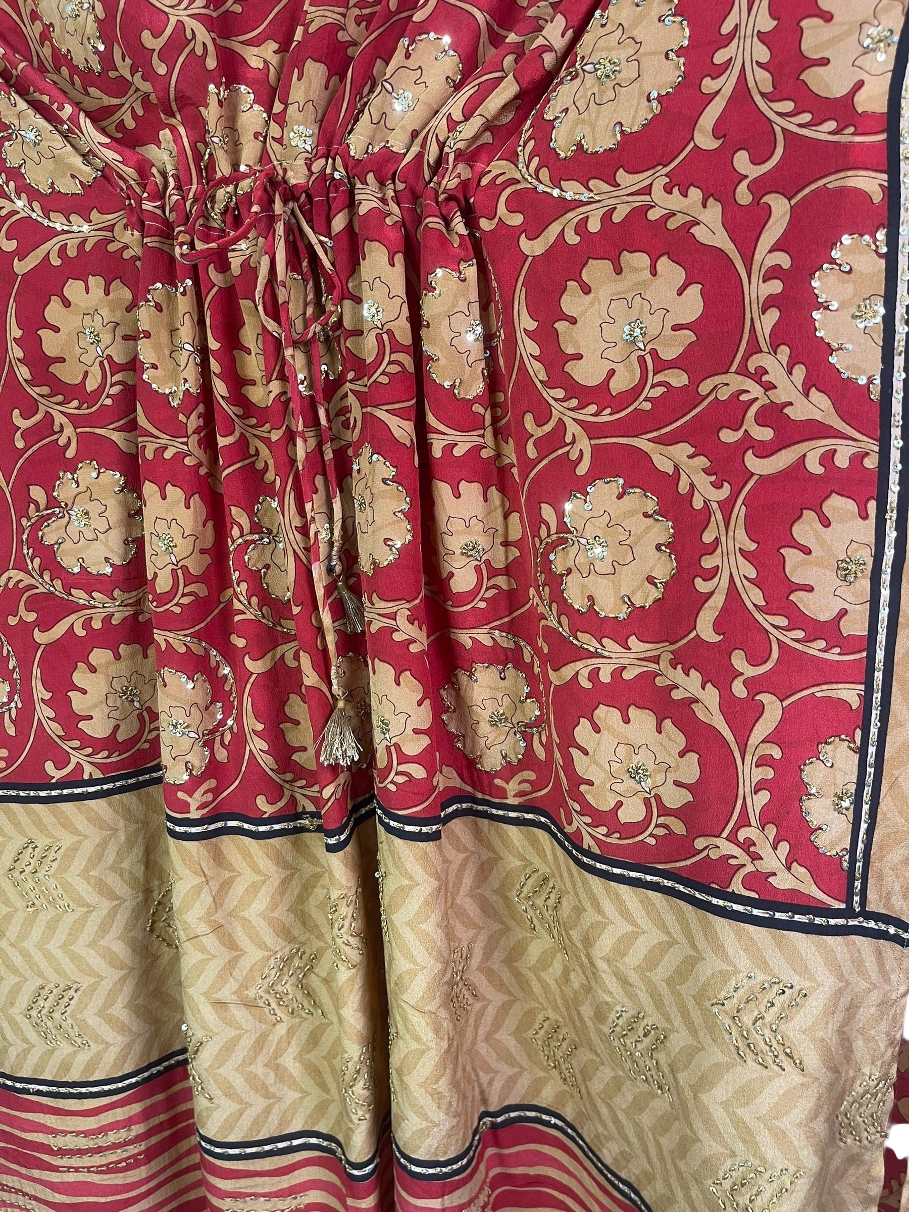 PRC8249 Wabi Sabi Pure Silk Maxi Kaftan