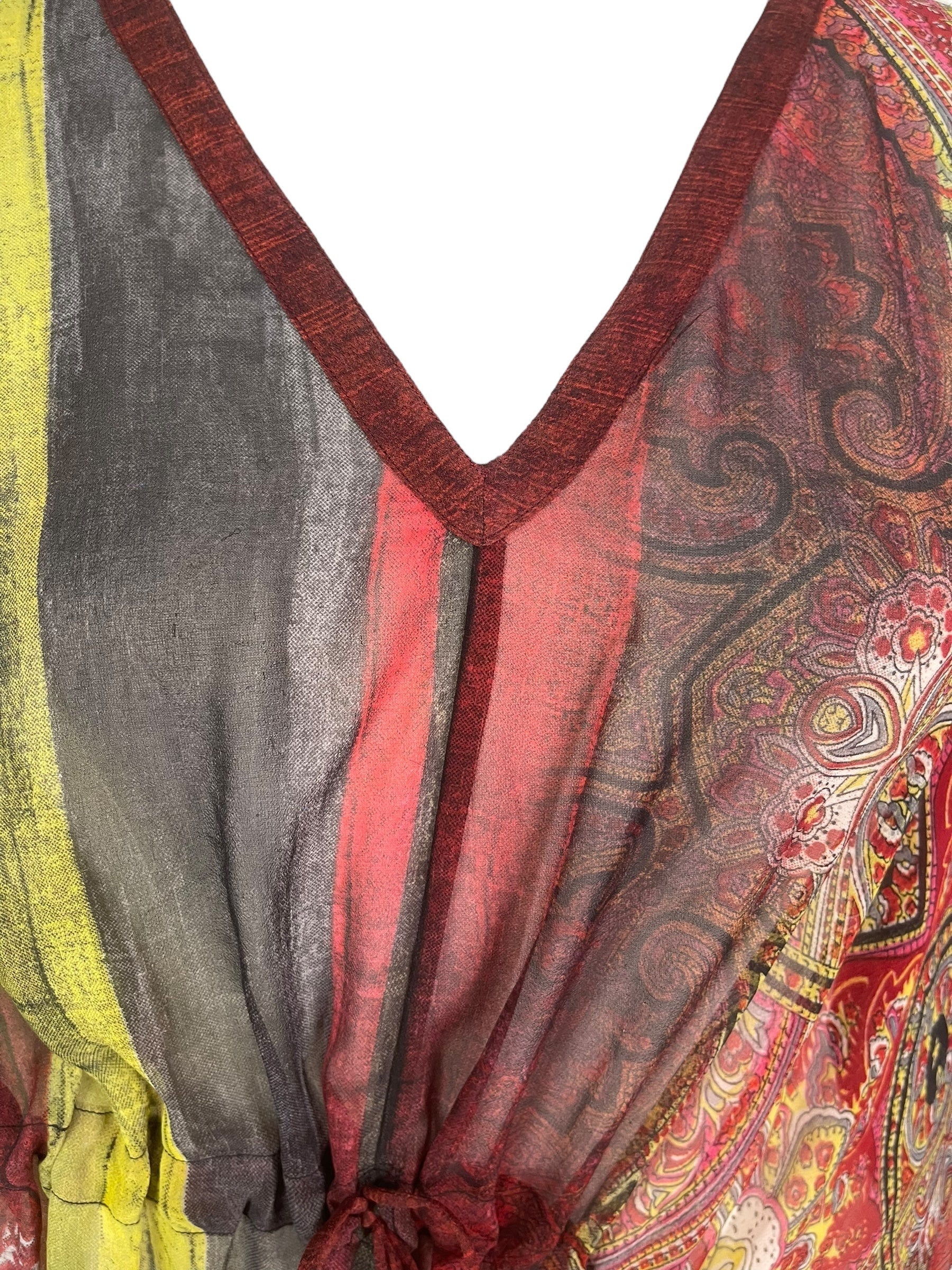 PRG8259 Sheer Wabi Sabi Pure Silk Maxi Kaftan