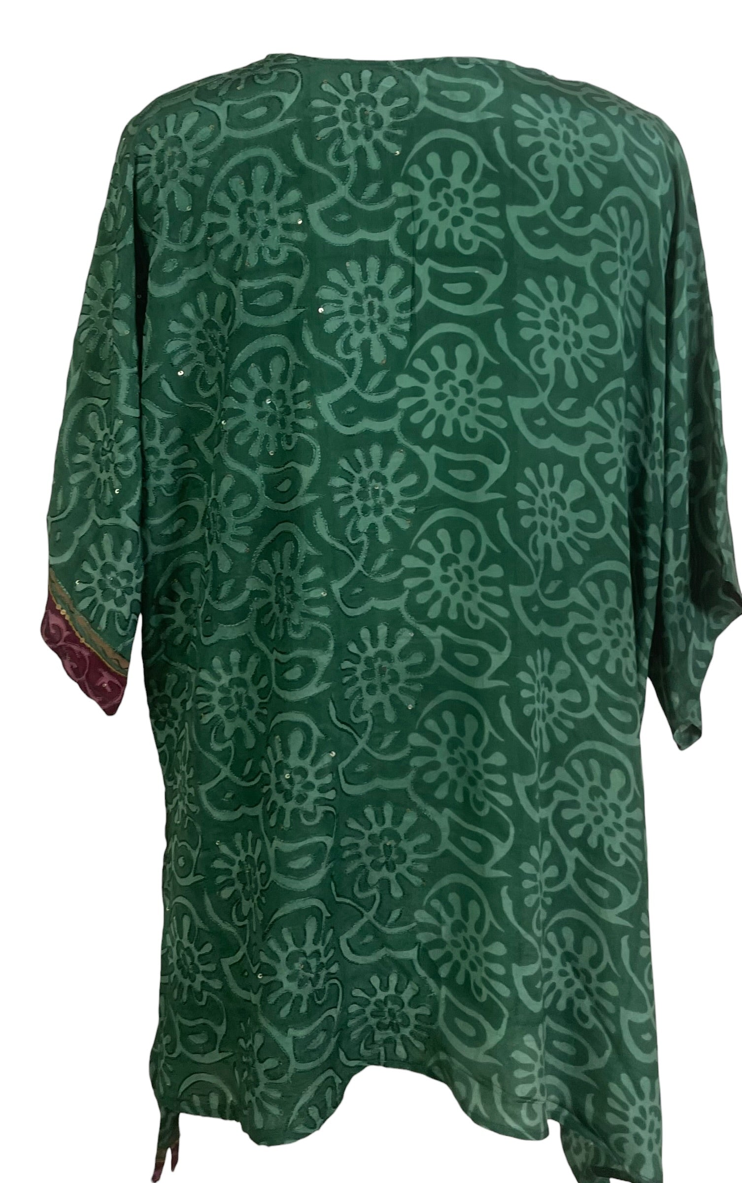 PRC9062 Wabi Sabi Pure Silk Long Tunic with Side Ties
