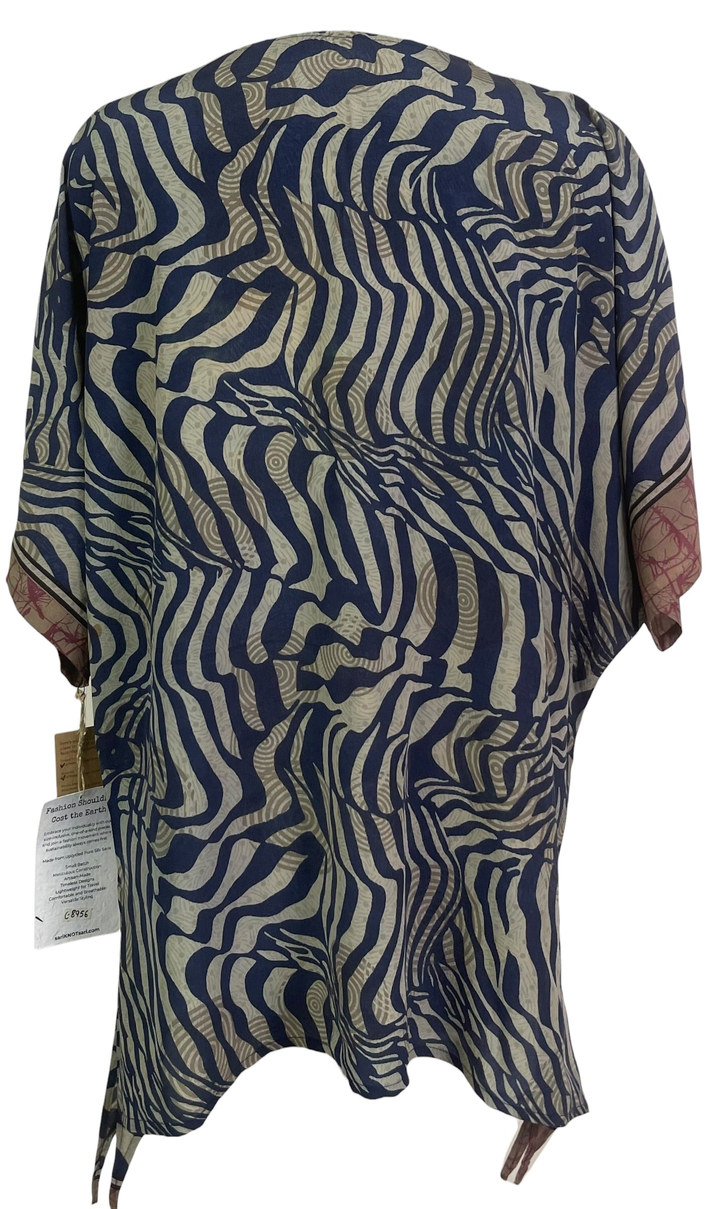 PRC8956 Wabi Sabi Pure Silk Long Tunic with Side Ties