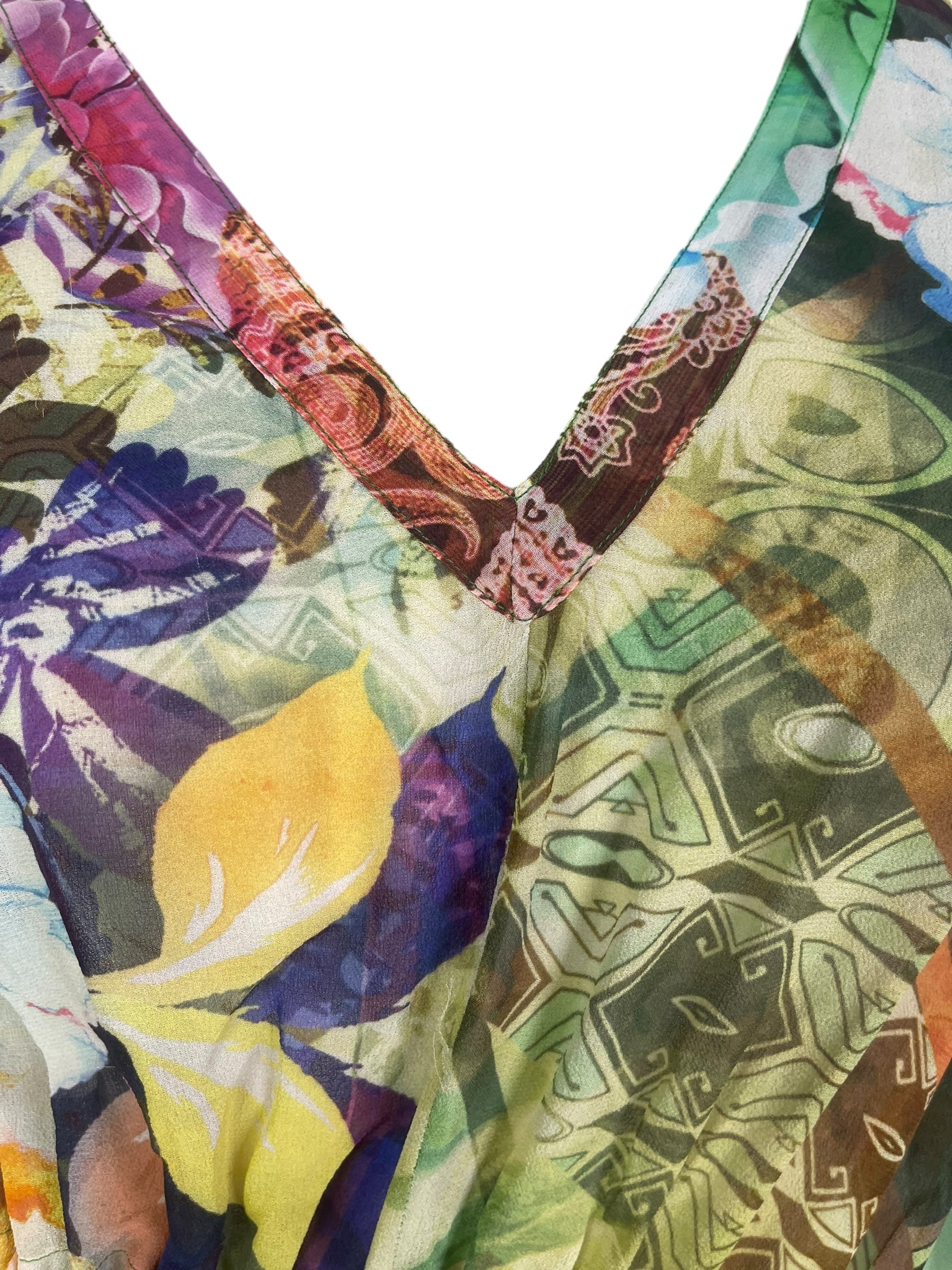 PRG8270 Sheer Wabi Sabi Pure Silk Maxi Kaftan