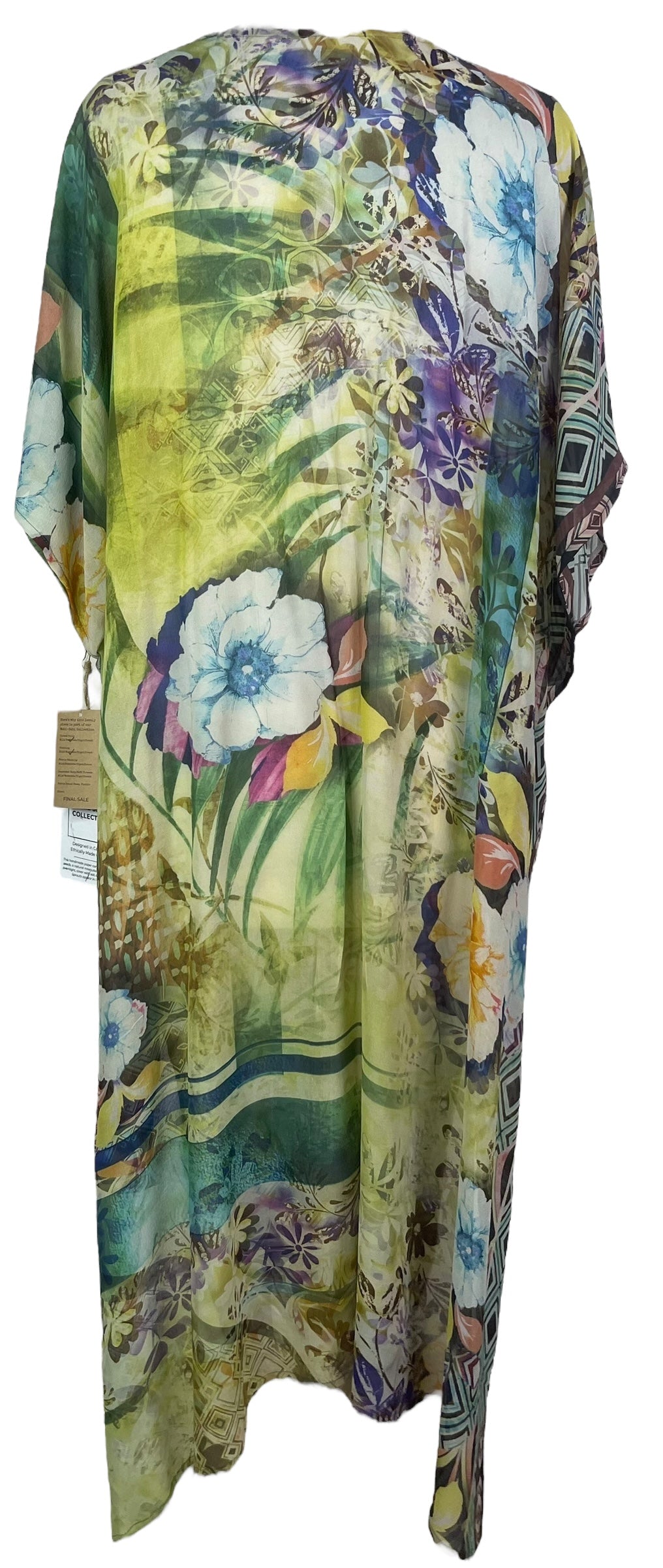 PRG8270 Sheer Wabi Sabi Pure Silk Maxi Kaftan