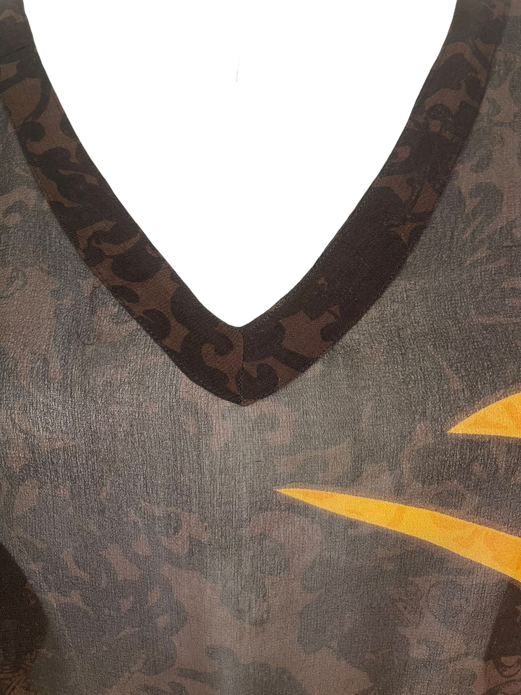 PRG9048 Sheer Wabi Sabi Pure Silk Long Tunic with Side Ties