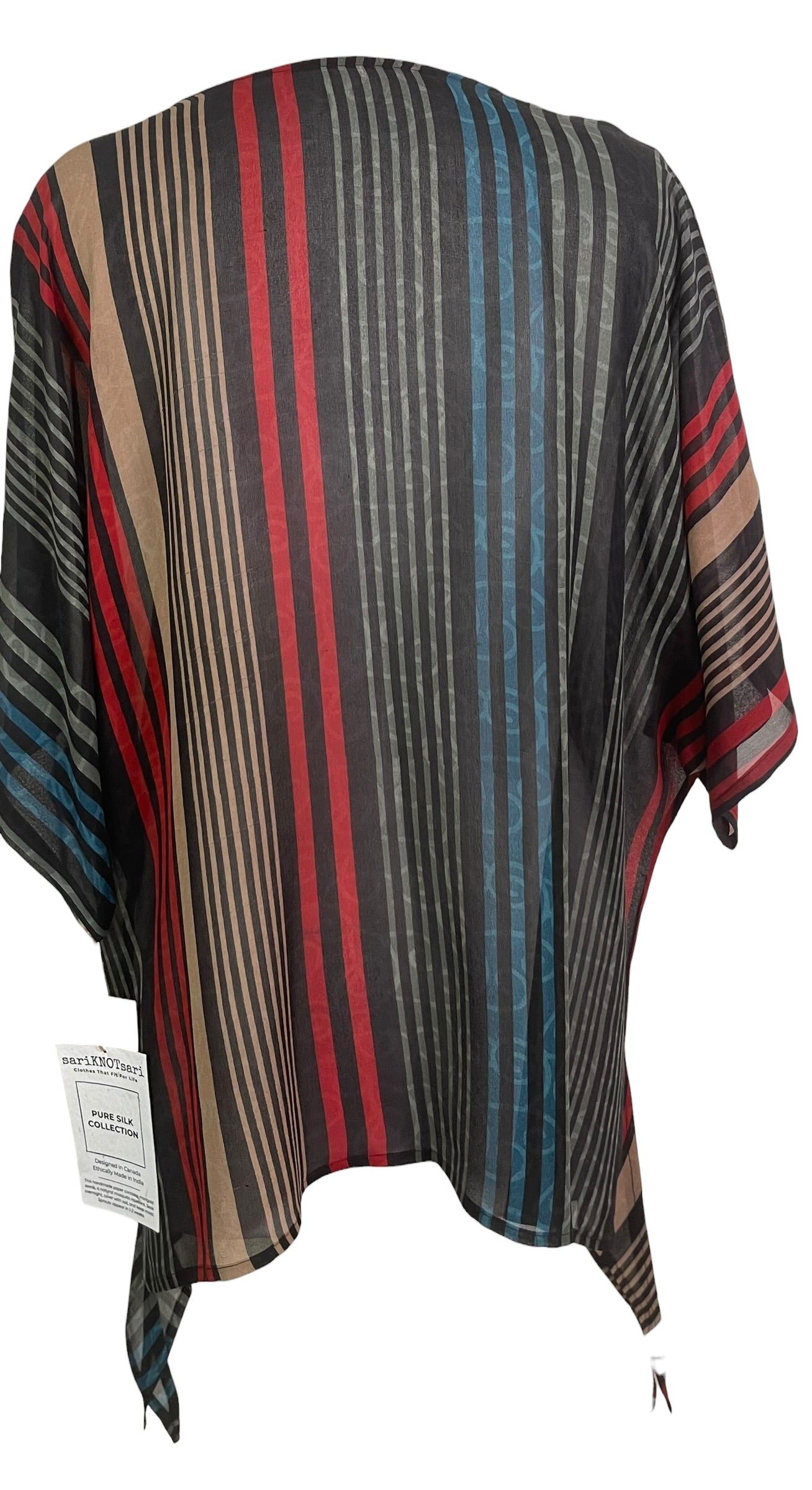 PRG9045 Sheer Wabi Sabi Pure Silk Long Tunic with Side Ties