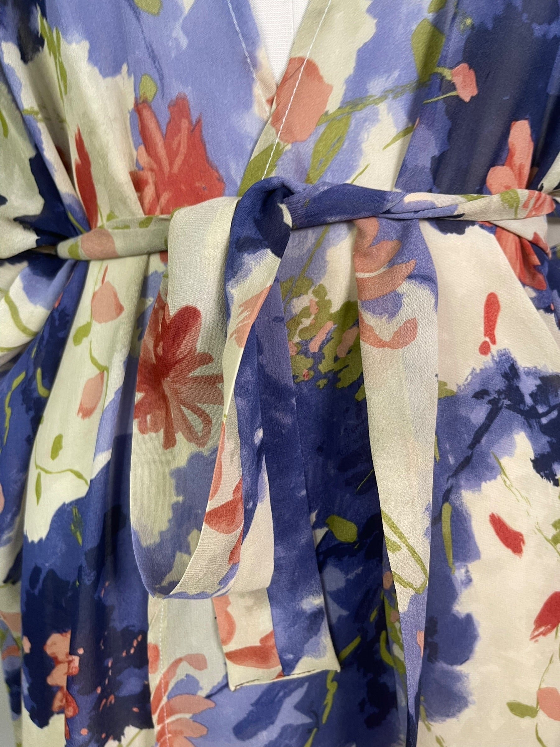 Releases Sunday at 8pm EST PRG9054 Sheer Wabi Sabi Pure Silk Kimono Sleeved Duster with Belt