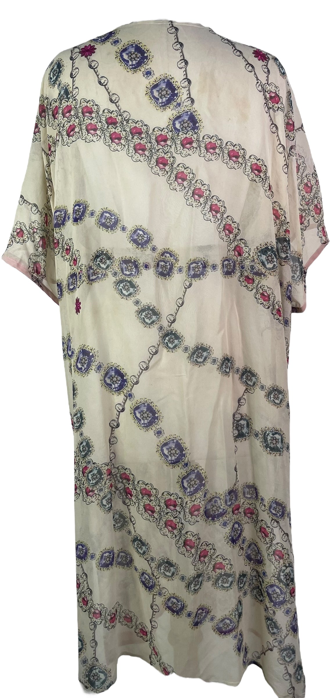 PRG8050 Sheer Wabi Sabi Pure Silk Kimono Sleeved Duster with Belt