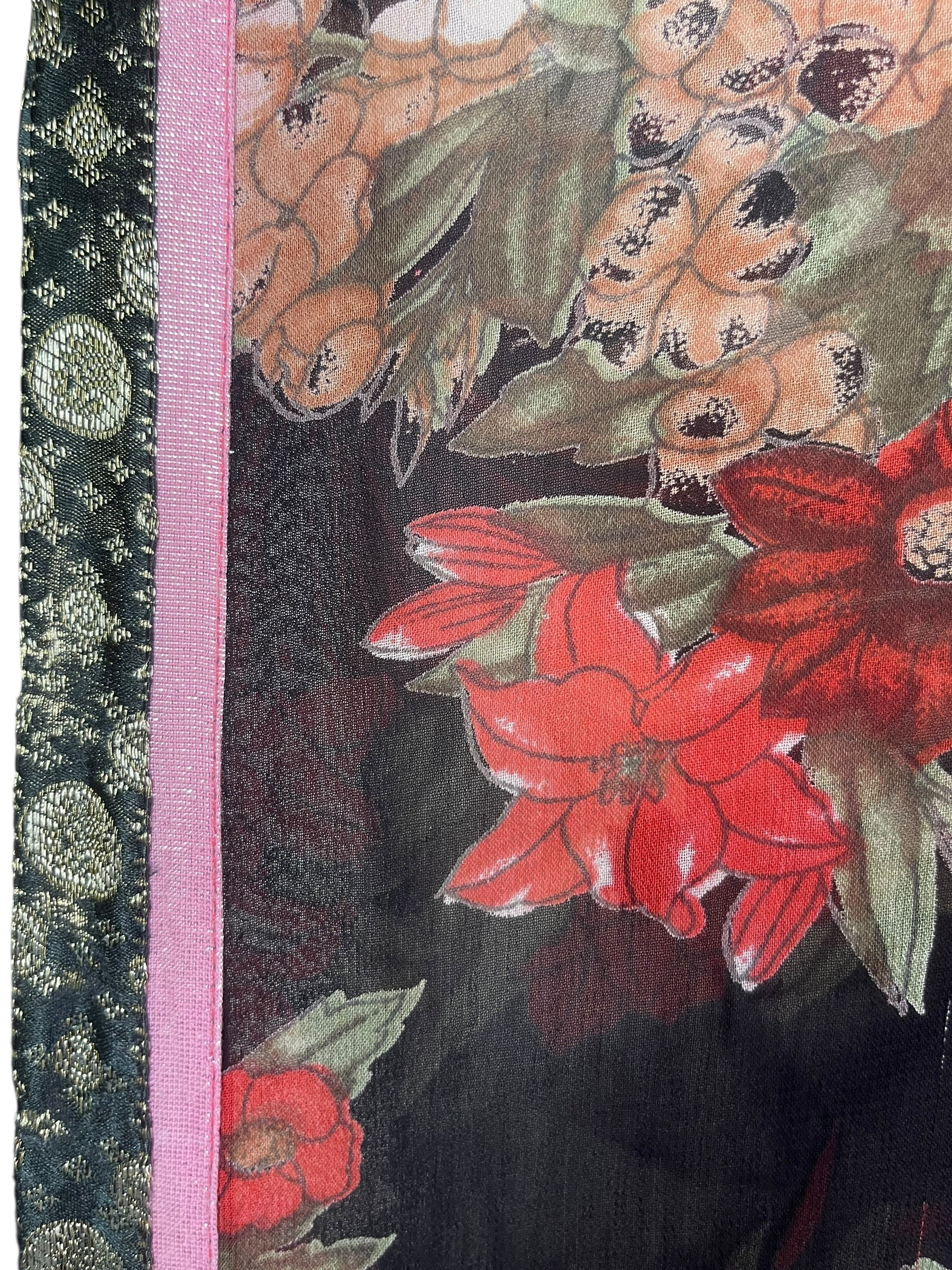 PRG8212 Sheer Wabi Sabi Pure Silk Kimono Sleeved Duster with Belt by DECEMBER2025 – Handmade ethical Long Kimono from sariKNOTsari using upcycled silk. Designed in Canada for travel and slow fashion, loved from Toronto to LA to Sydney.