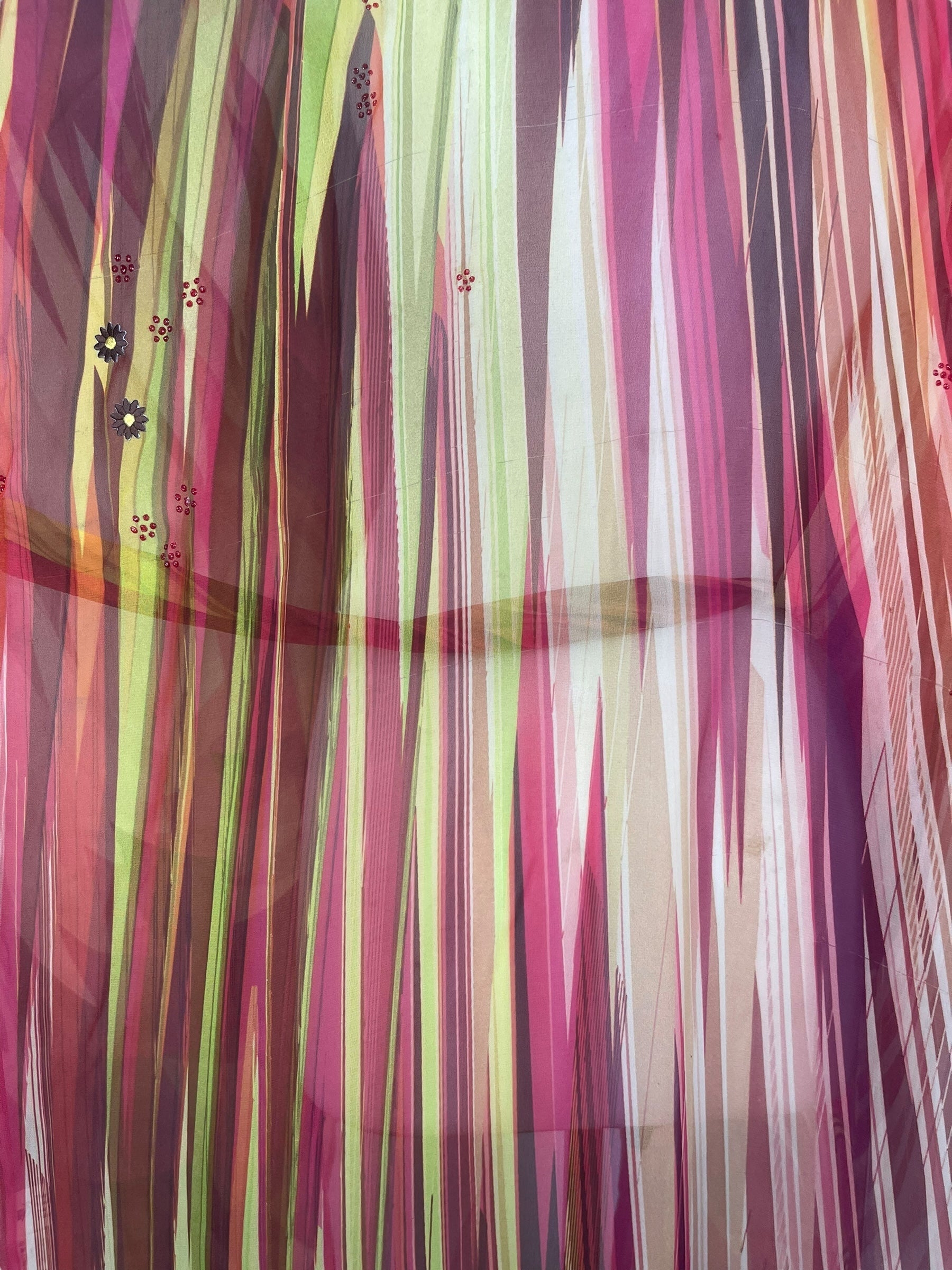 PRG8266 Sheer Wabi Sabi Pure Silk Kimono Sleeved Duster with Belt