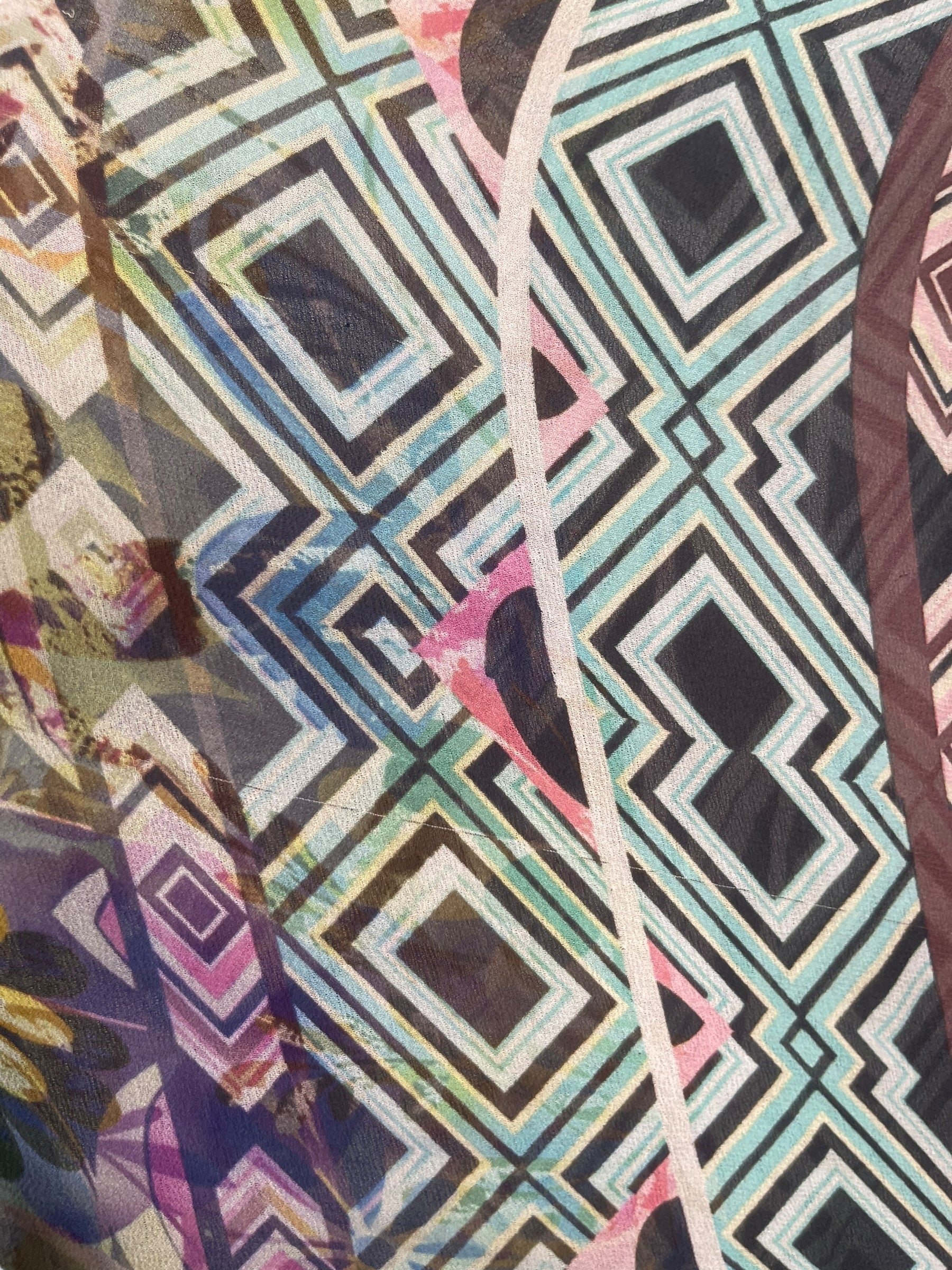 PRG8270 Sheer Wabi Sabi Pure Silk Kimono Sleeved Duster with Belt