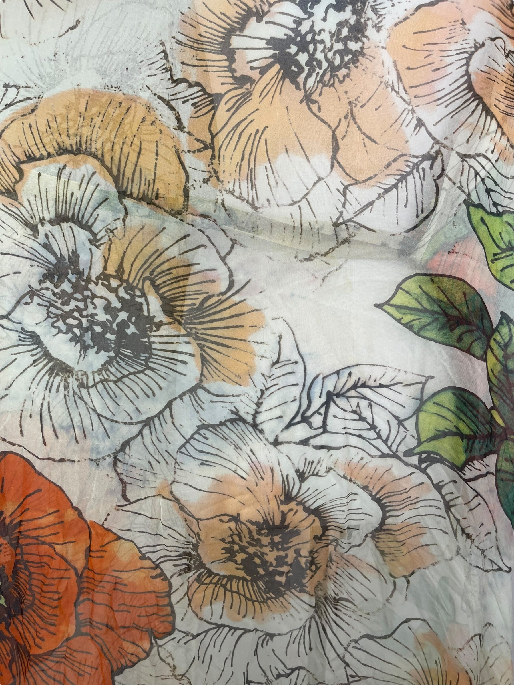 PRG8349 Sheer Wabi Sabi Pure Silk Kimono Sleeved Duster with Belt