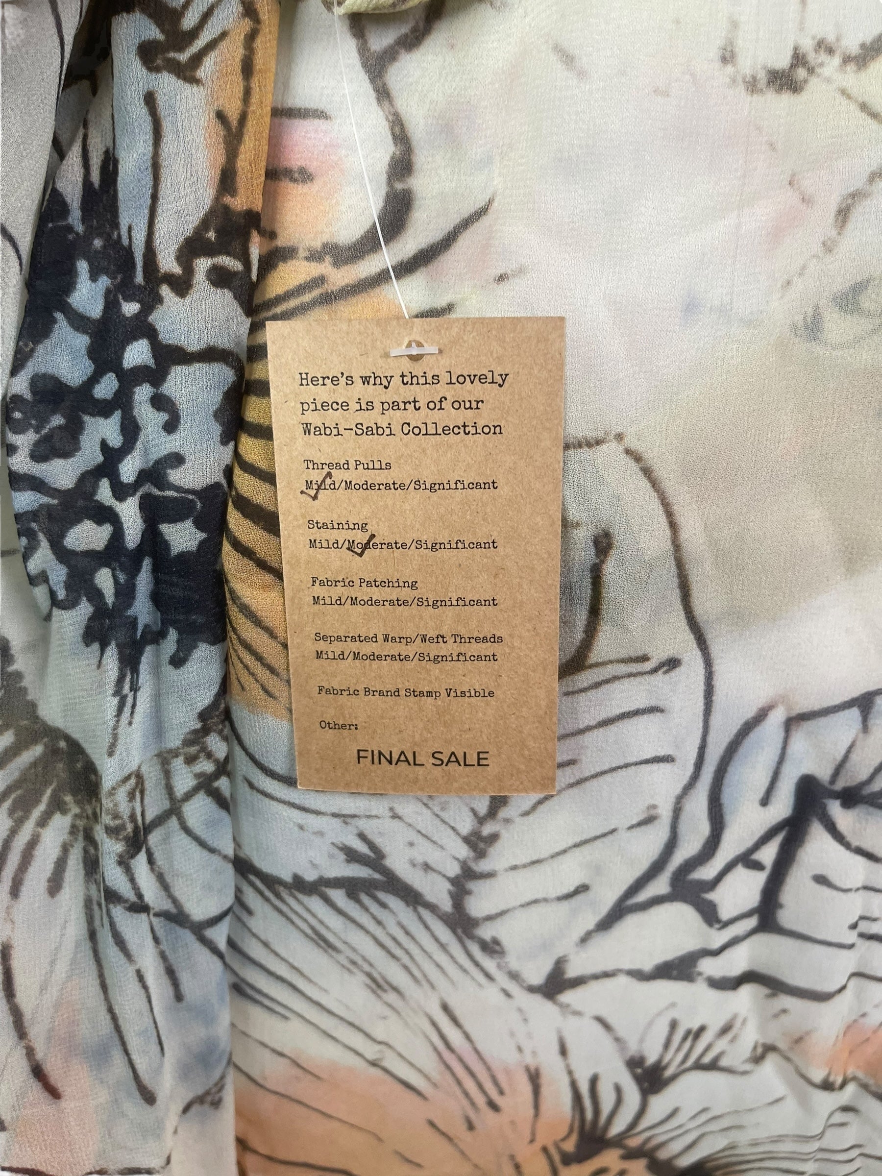 PRG8349 Sheer Wabi Sabi Pure Silk Kimono Sleeved Duster with Belt