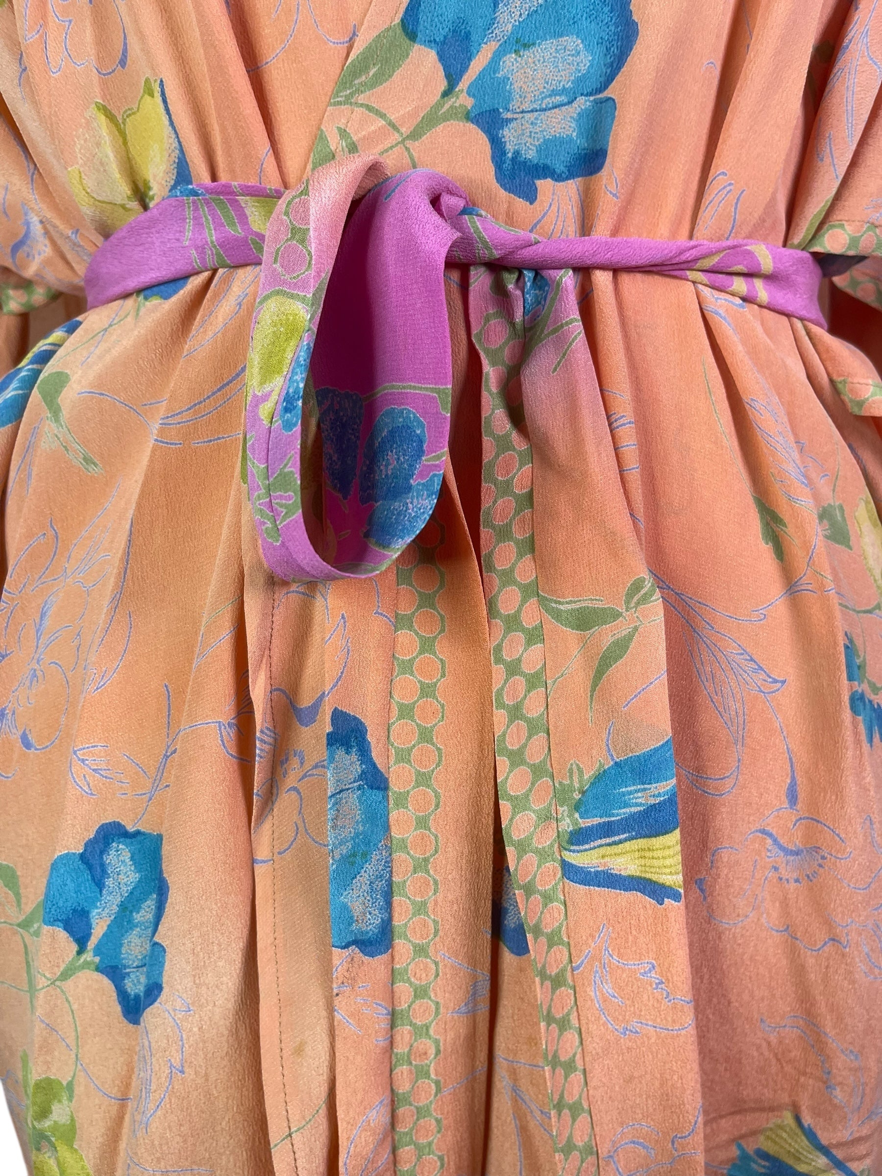 PRC8204 Wabi Sabi Pure Silk Kimono Sleeved Duster with Belt