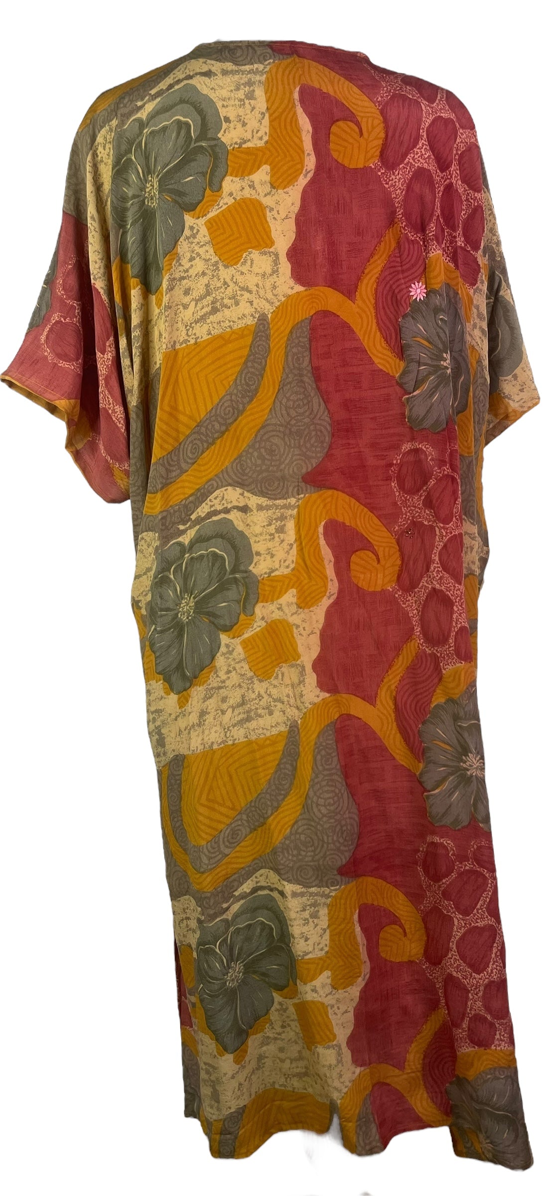 PRC8256 Wabi Sabi Pure Silk Kimono Sleeved Duster with Belt