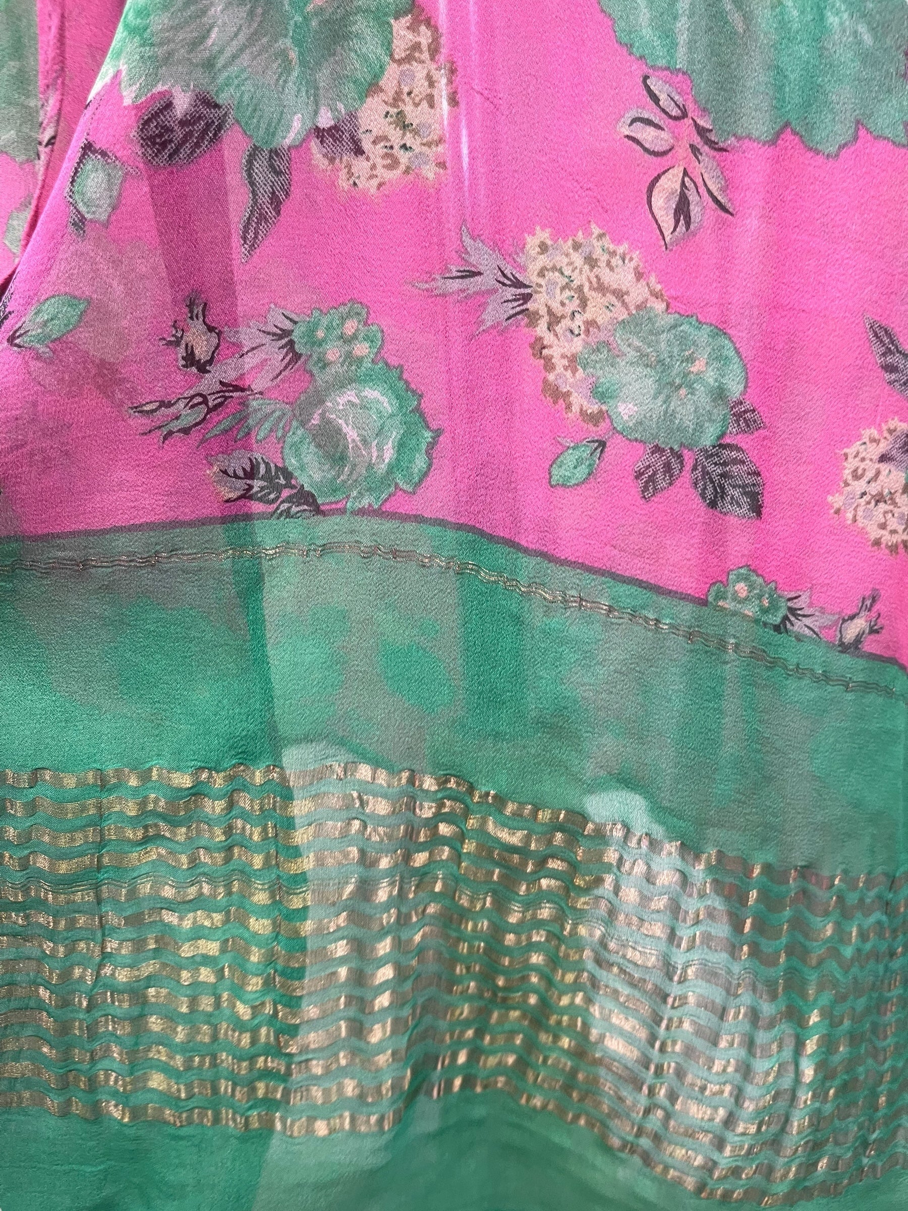 PRG8350 Sheer Wabi Sabi Pure Silk Kimono Sleeved Duster with Belt