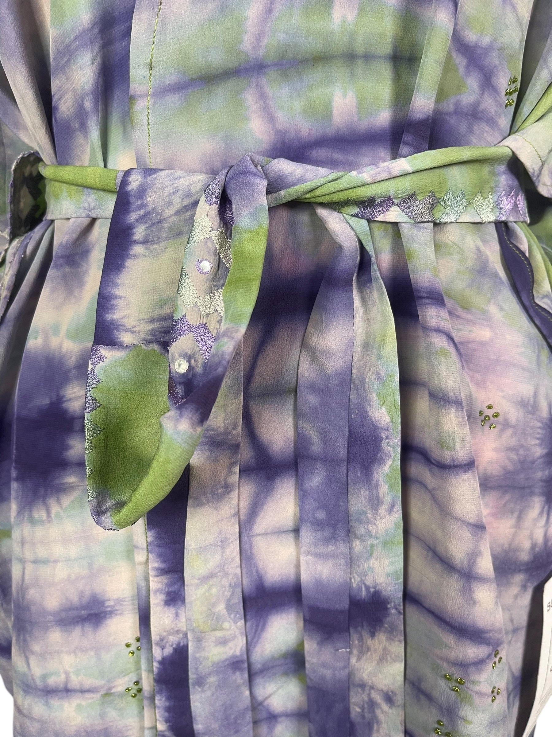 PRC8325 Avatar Pure Silk Kimono-Sleeved Jacket with Belt