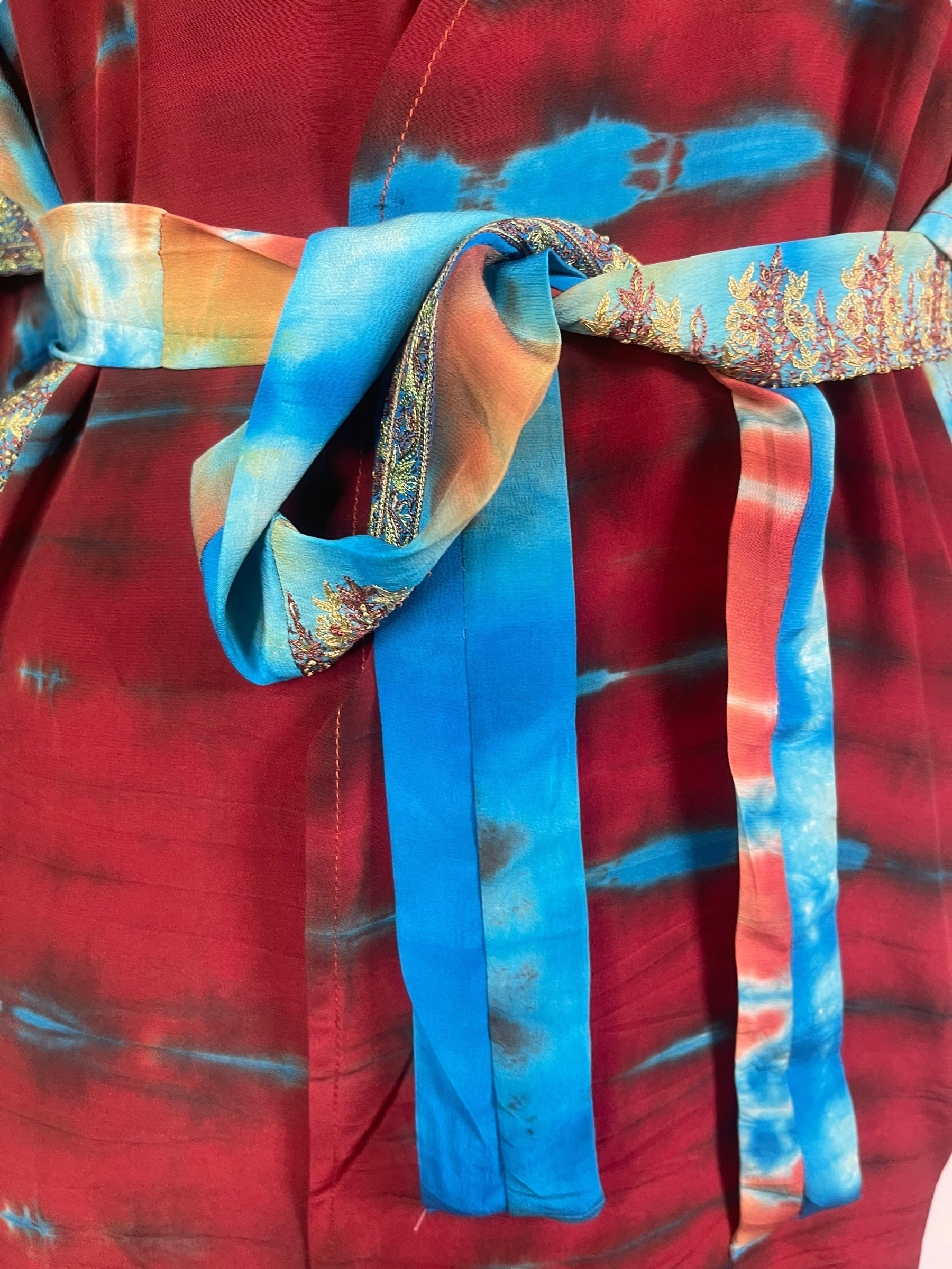 PRC8319 Avatar Pure Silk Kimono-Sleeved Jacket with Belt