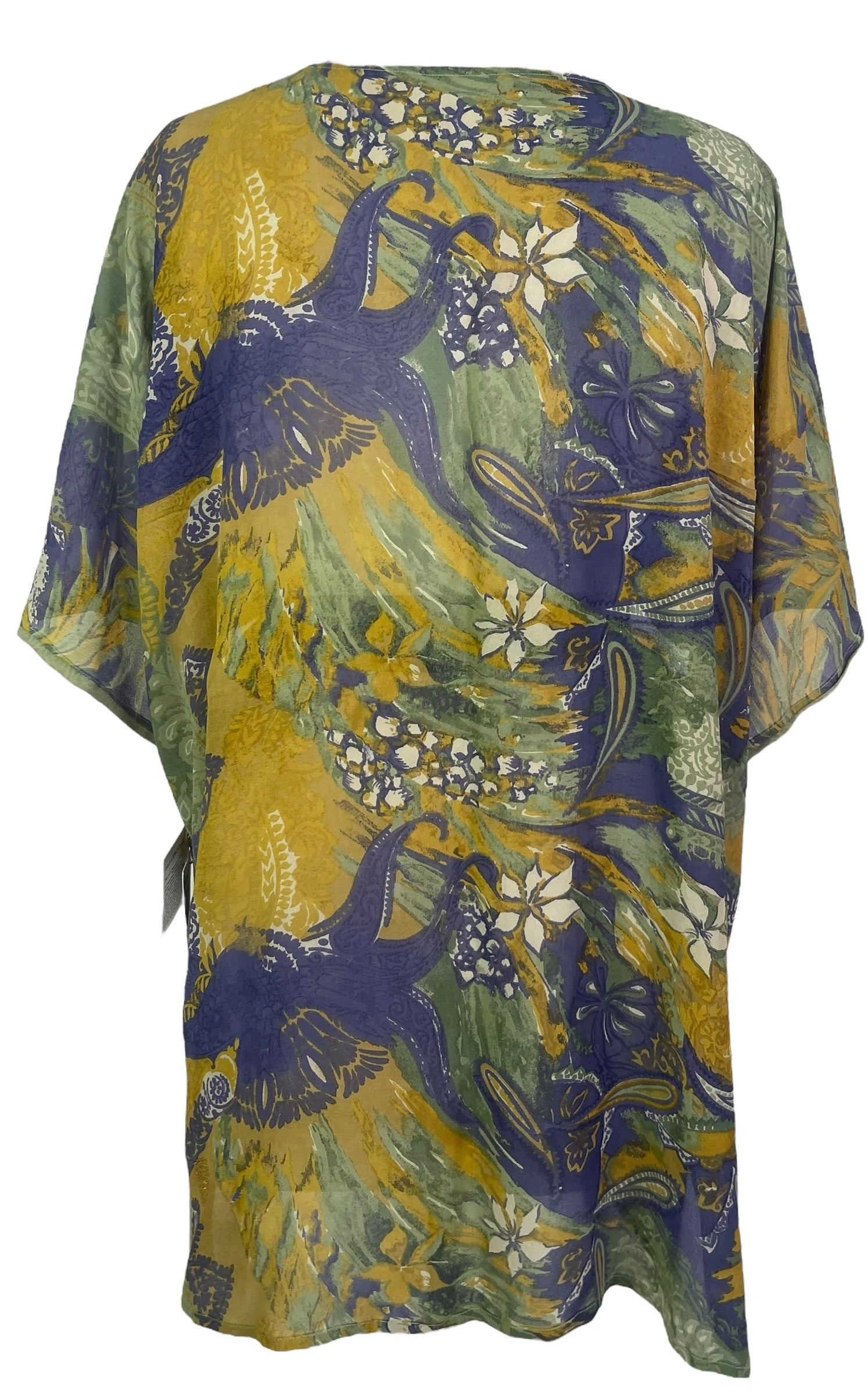 PRG8338A Sheer Avatar Pure Silk Kimono-Sleeved Jacket with Belt