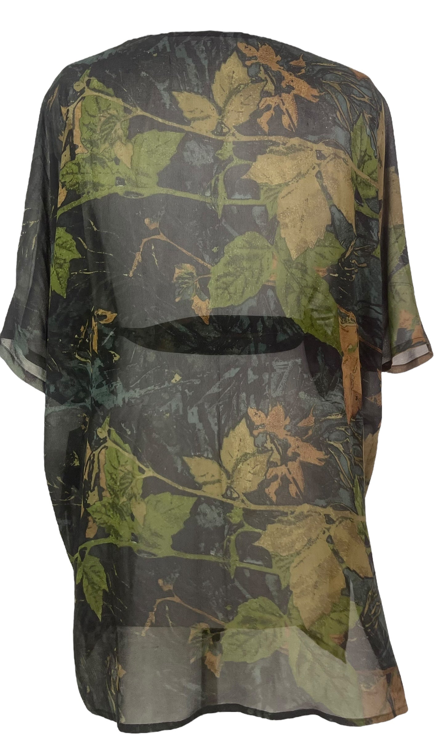 PRG8340 Sheer Avatar Pure Silk Kimono-Sleeved Jacket with Belt
