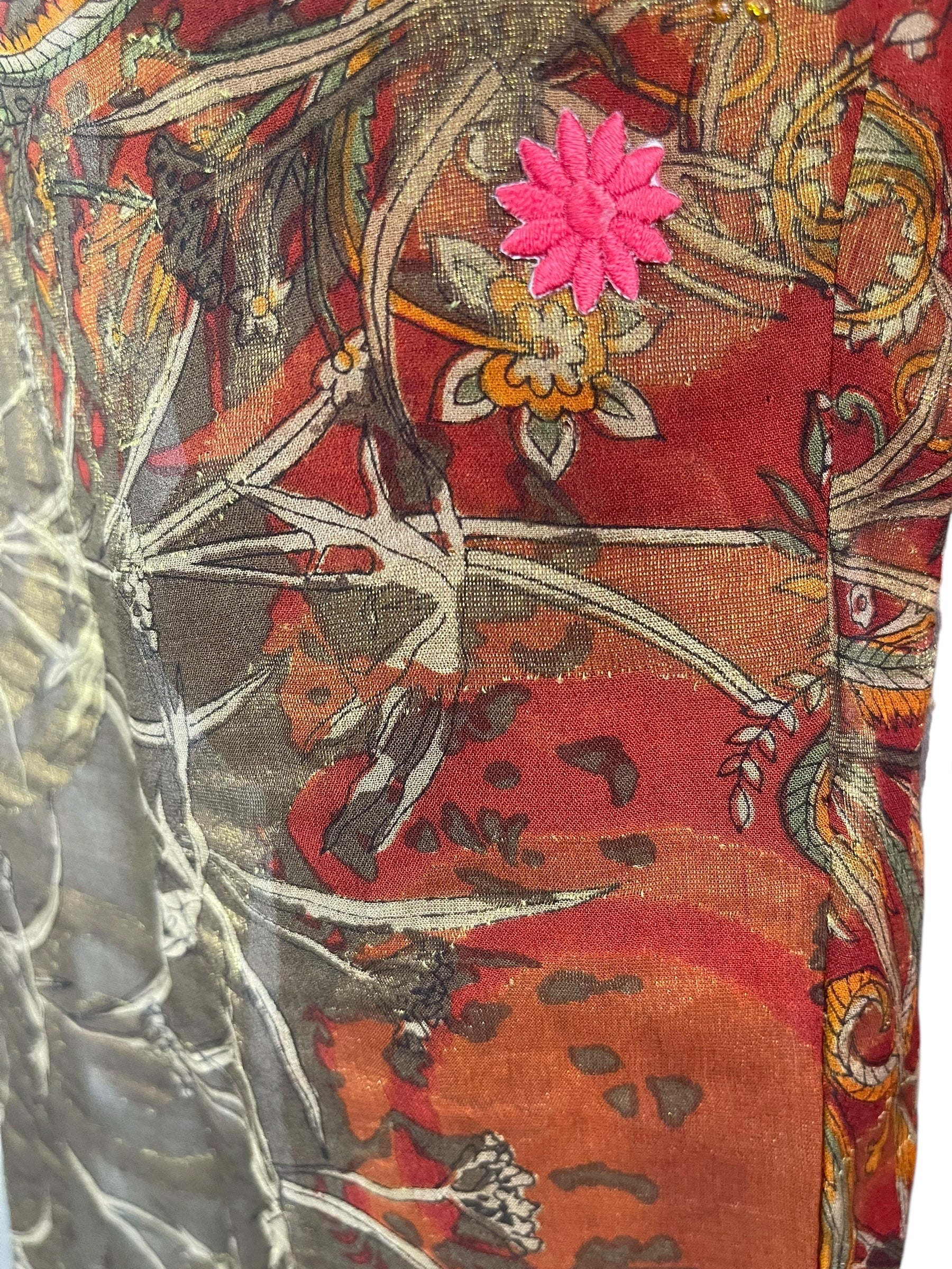 PRG8343 Sheer Avatar Pure Silk Kimono-Sleeved Jacket with Belt