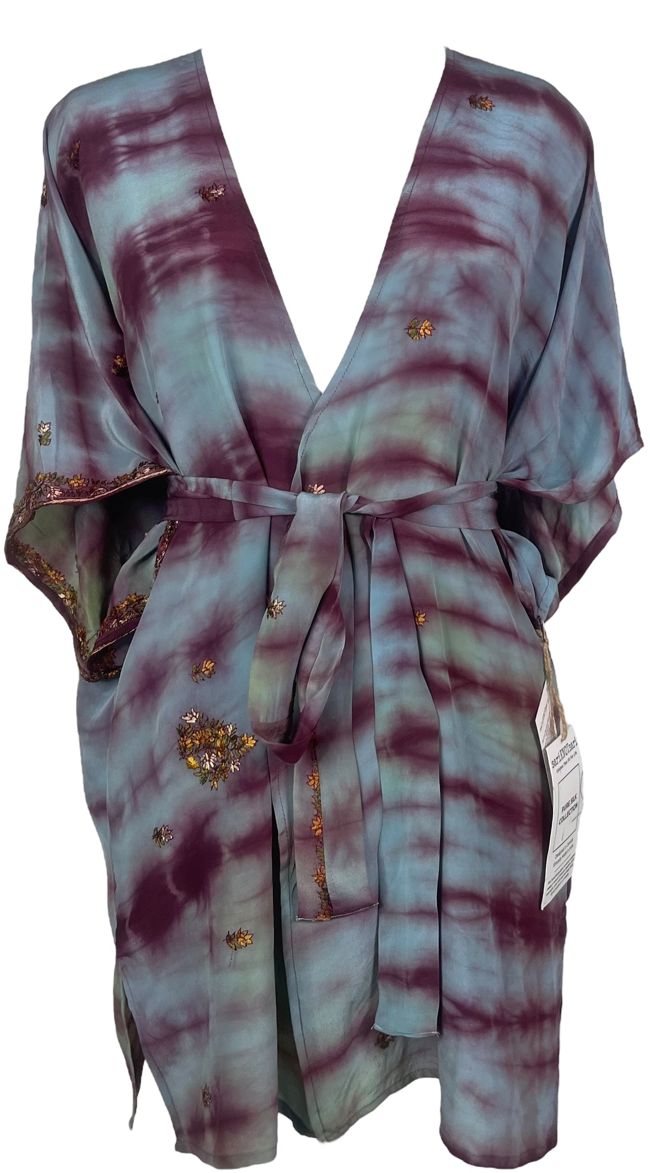 PRC8320 Avatar Pure Silk Kimono-Sleeved Jacket with Belt