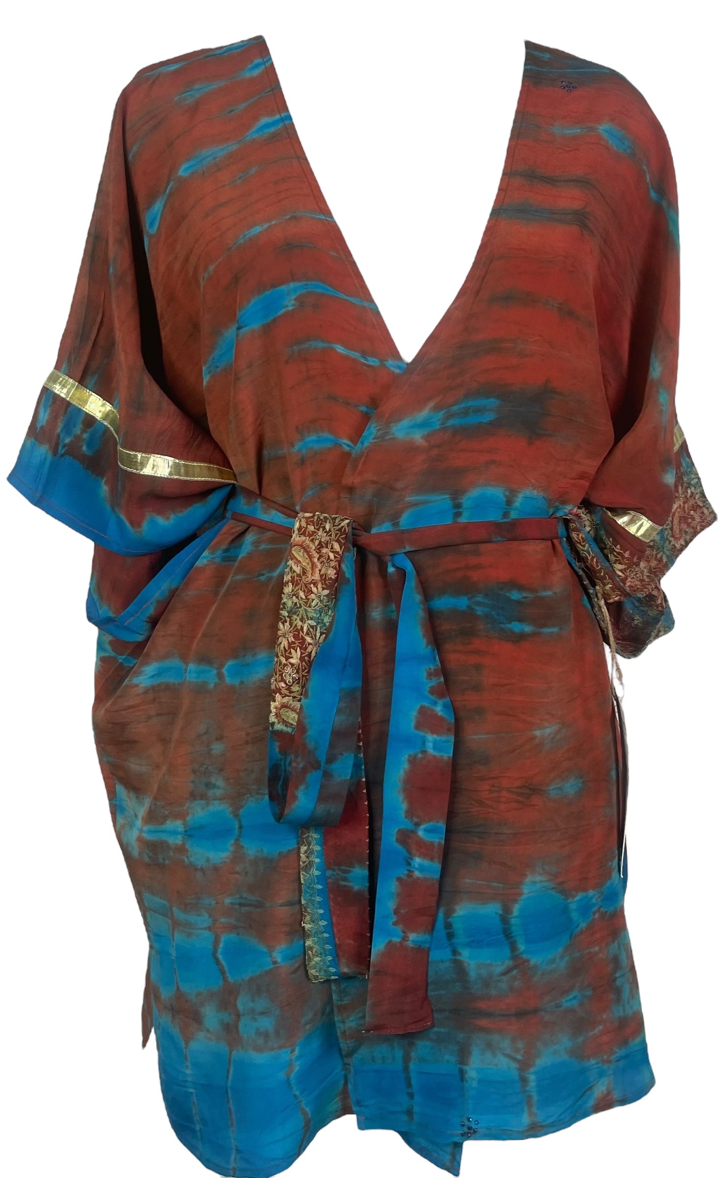 PRC8322 Avatar Pure Silk Kimono-Sleeved Jacket with Belt