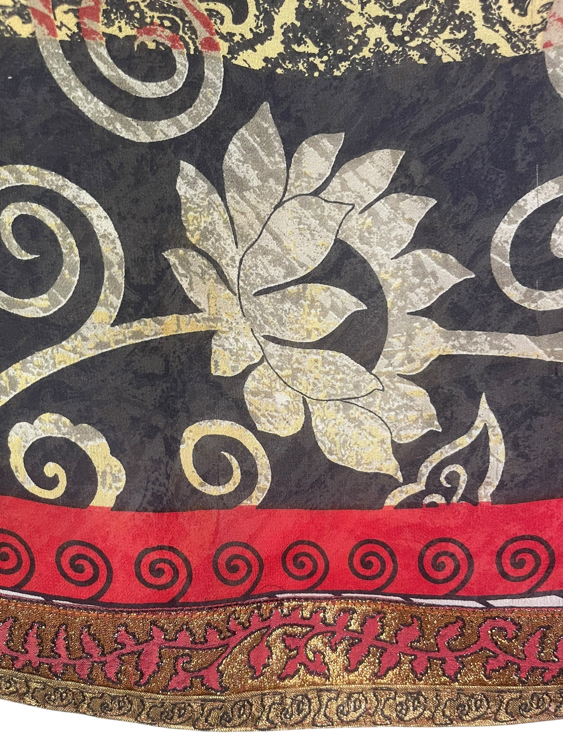 PREVIEW PRG8235 Sheer Avatar Pure Silk Hi Lo Top by DECEMBER2025 – Handmade ethical Hi Lo Top from sariKNOTsari using upcycled silk. Designed in Canada for travel and slow fashion, loved from Toronto to LA to Sydney.