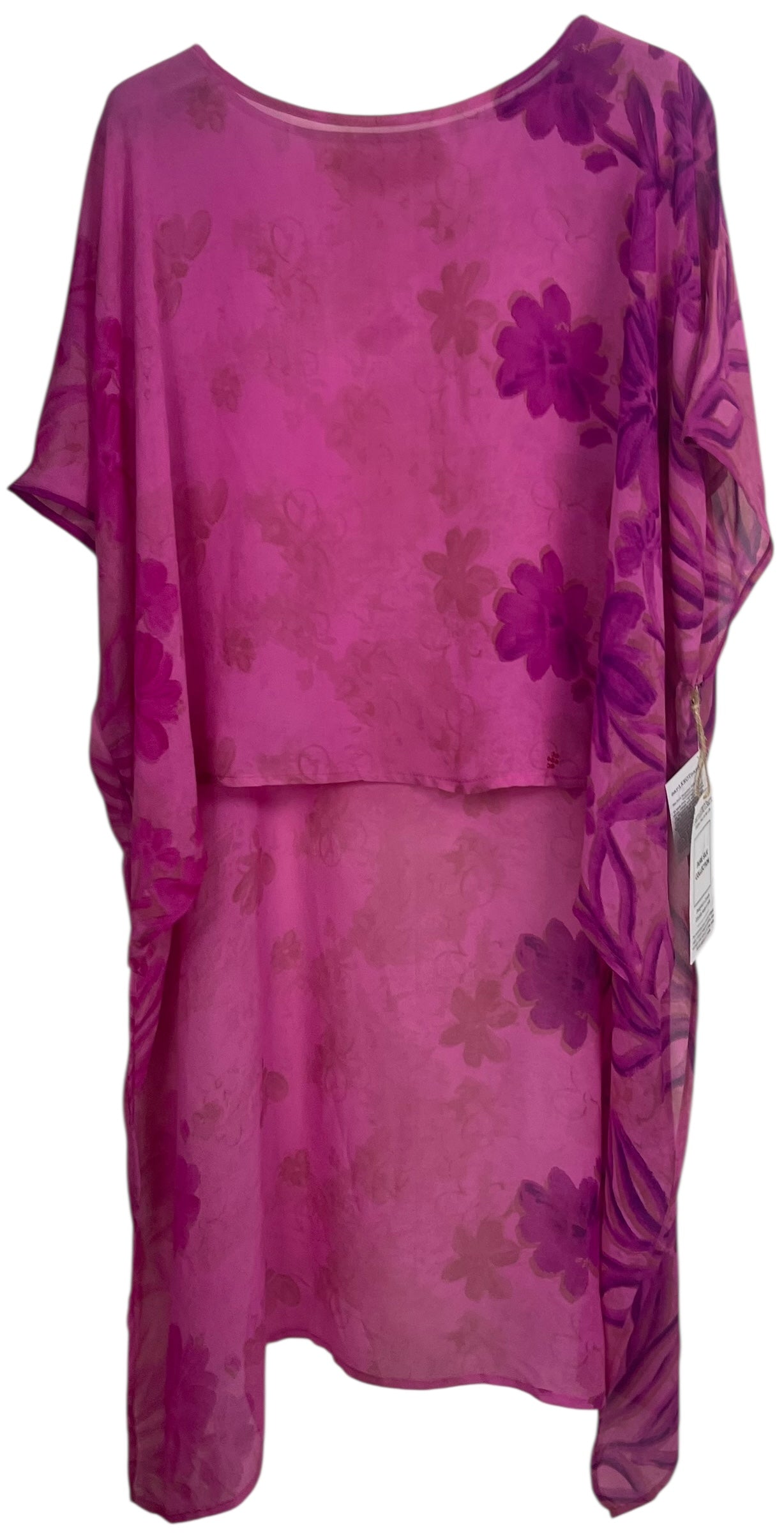 PREVIEW PRG8347A Sheer Avatar Pure Silk Hi Lo Top by DECEMBER2025 – Handmade ethical Hi Lo Top from sariKNOTsari using upcycled silk. Designed in Canada for travel and slow fashion, loved from Toronto to LA to Sydney.