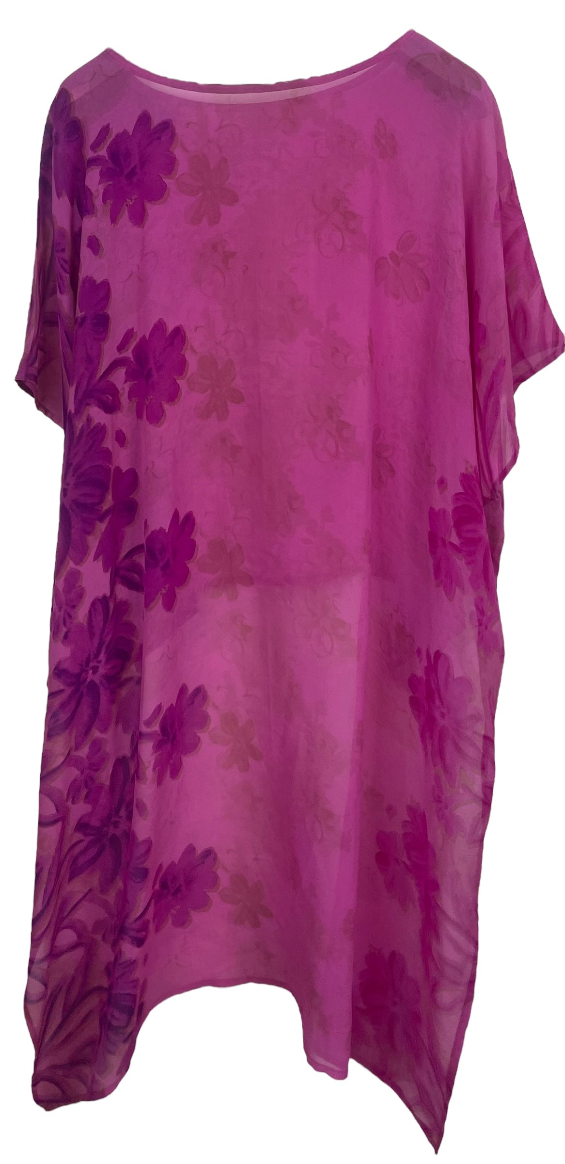 PREVIEW PRG8347A Sheer Avatar Pure Silk Hi Lo Top by DECEMBER2025 – Handmade ethical Hi Lo Top from sariKNOTsari using upcycled silk. Designed in Canada for travel and slow fashion, loved from Toronto to LA to Sydney.