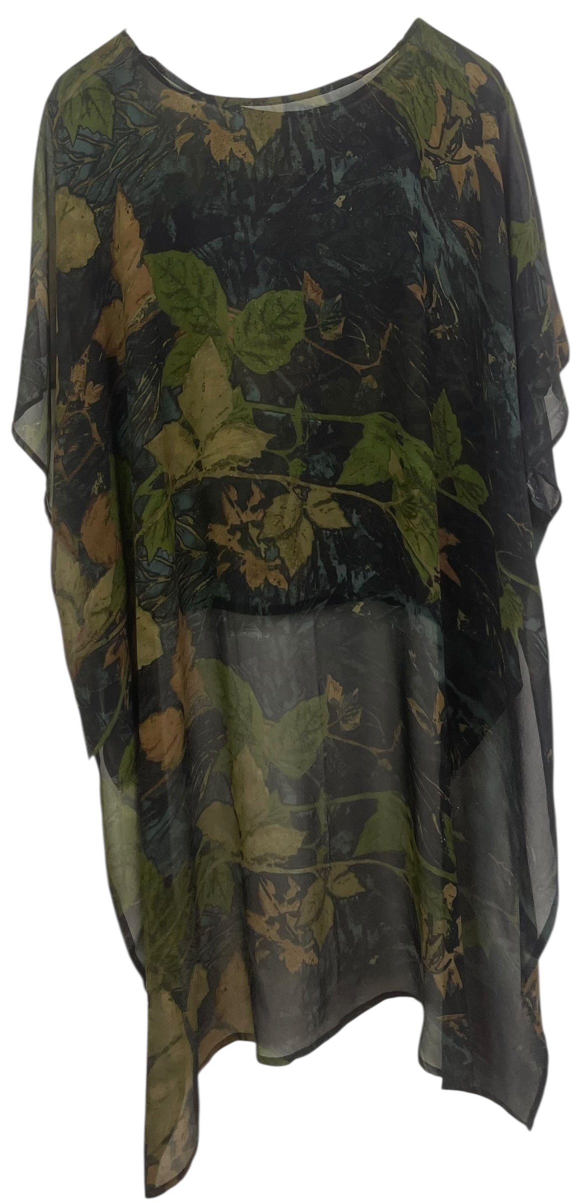 PREVIEW PRG8340 Sheer Avatar Pure Silk Hi Lo Top by DECEMBER2025 – Handmade ethical Hi Lo Top from sariKNOTsari using upcycled silk. Designed in Canada for travel and slow fashion, loved from Toronto to LA to Sydney.