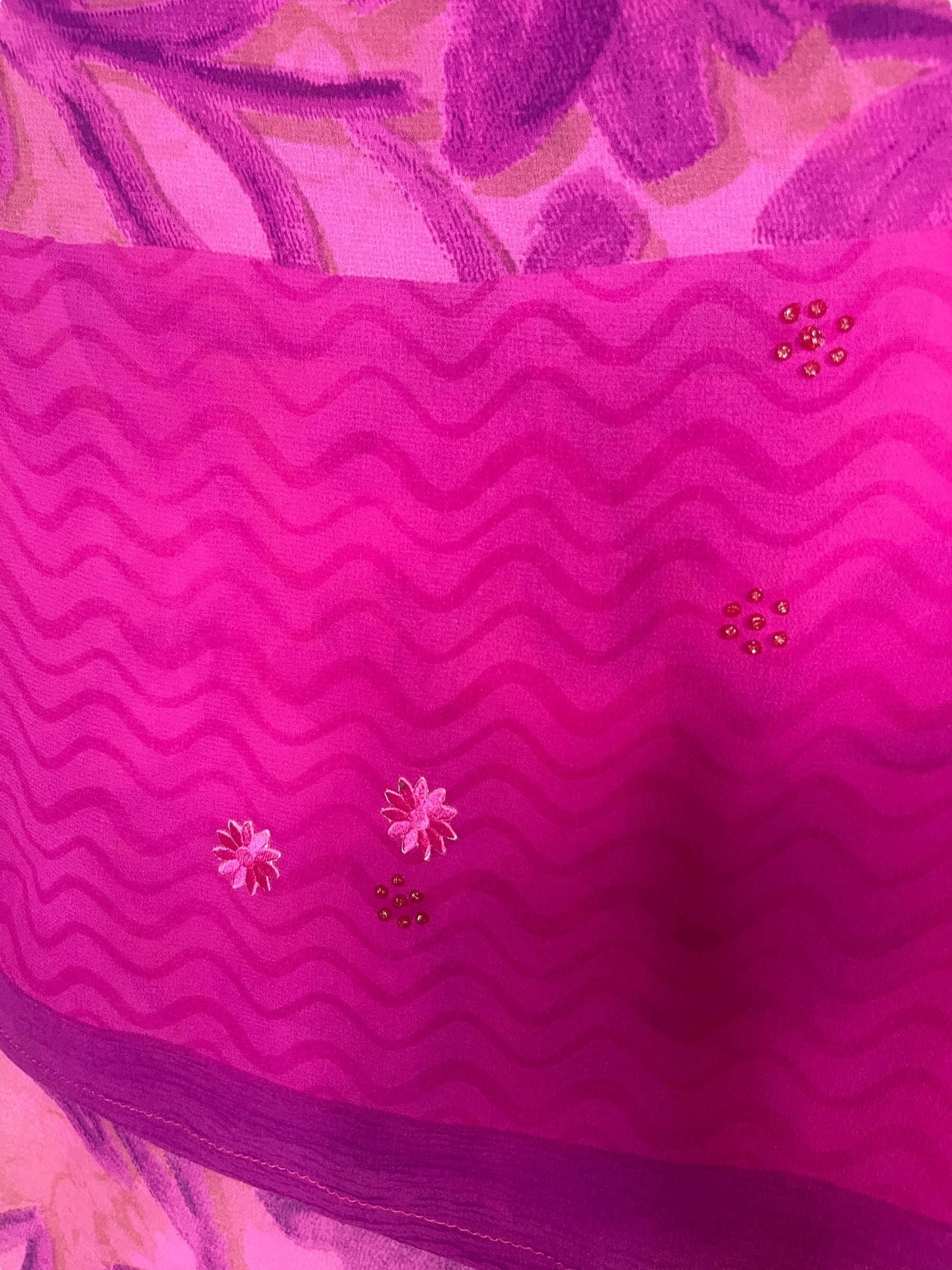 PREVIEW PRG8347B Sheer Avatar Pure Silk Hi Lo Top by DECEMBER2025 – Handmade ethical Hi Lo Top from sariKNOTsari using upcycled silk. Designed in Canada for travel and slow fashion, loved from Toronto to LA to Sydney.