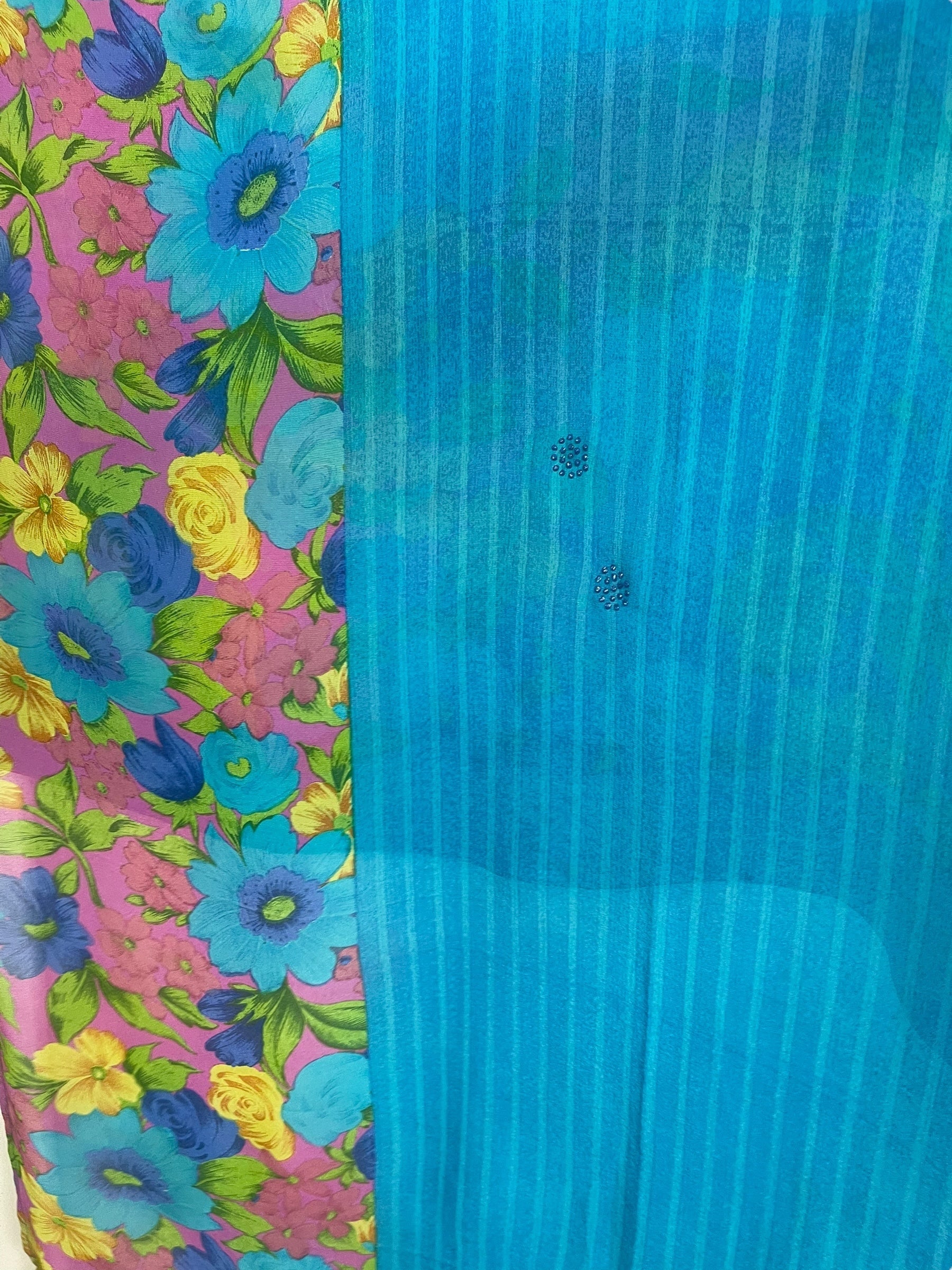 PREVIEW PRG8337 Sheer Avatar Pure Silk Hi Lo Top by DECEMBER2025 – Handmade ethical Hi Lo Top from sariKNOTsari using upcycled silk. Designed in Canada for travel and slow fashion, loved from Toronto to LA to Sydney.