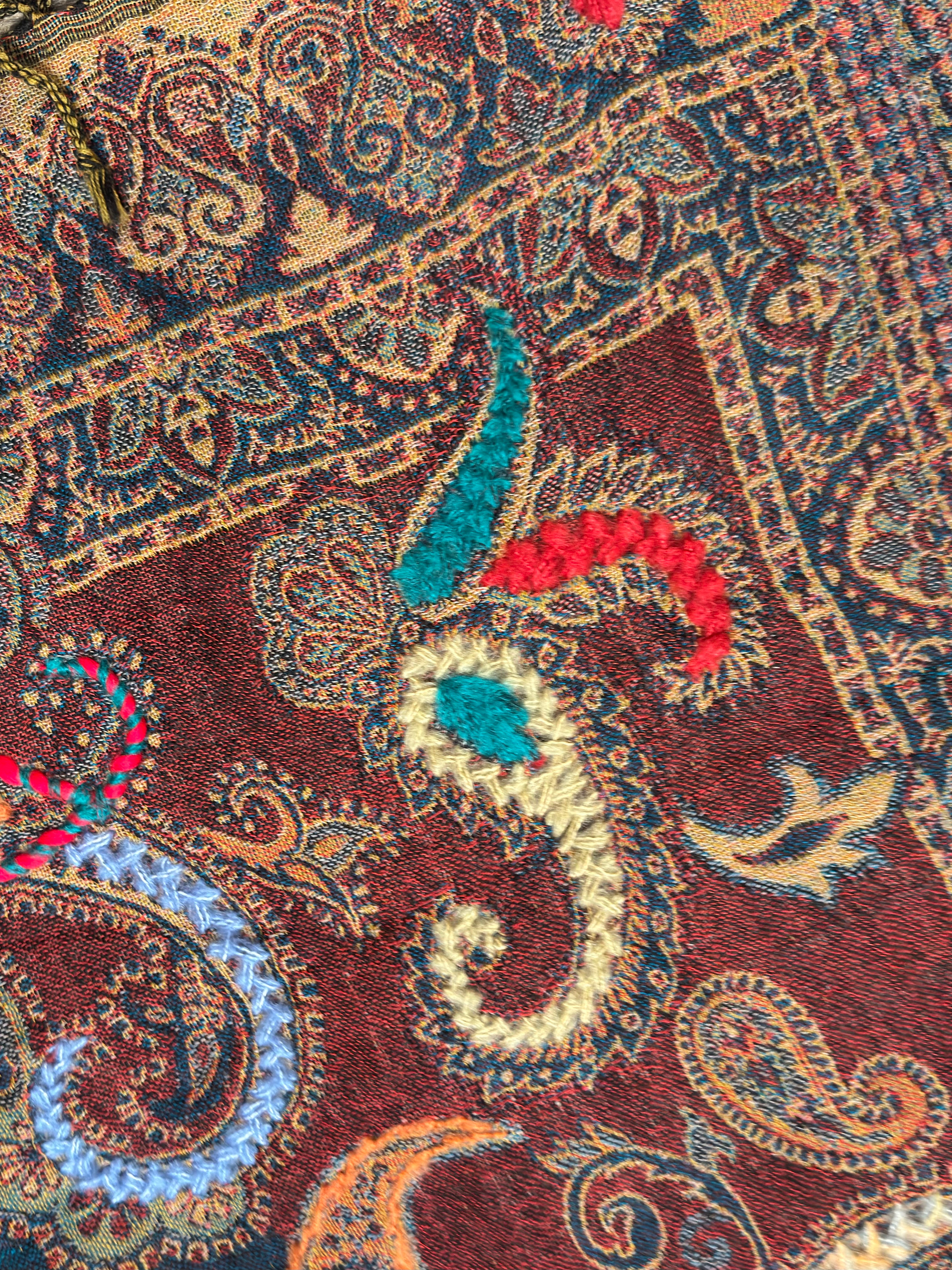 Celestial Embroidered Pure Wool Shawl