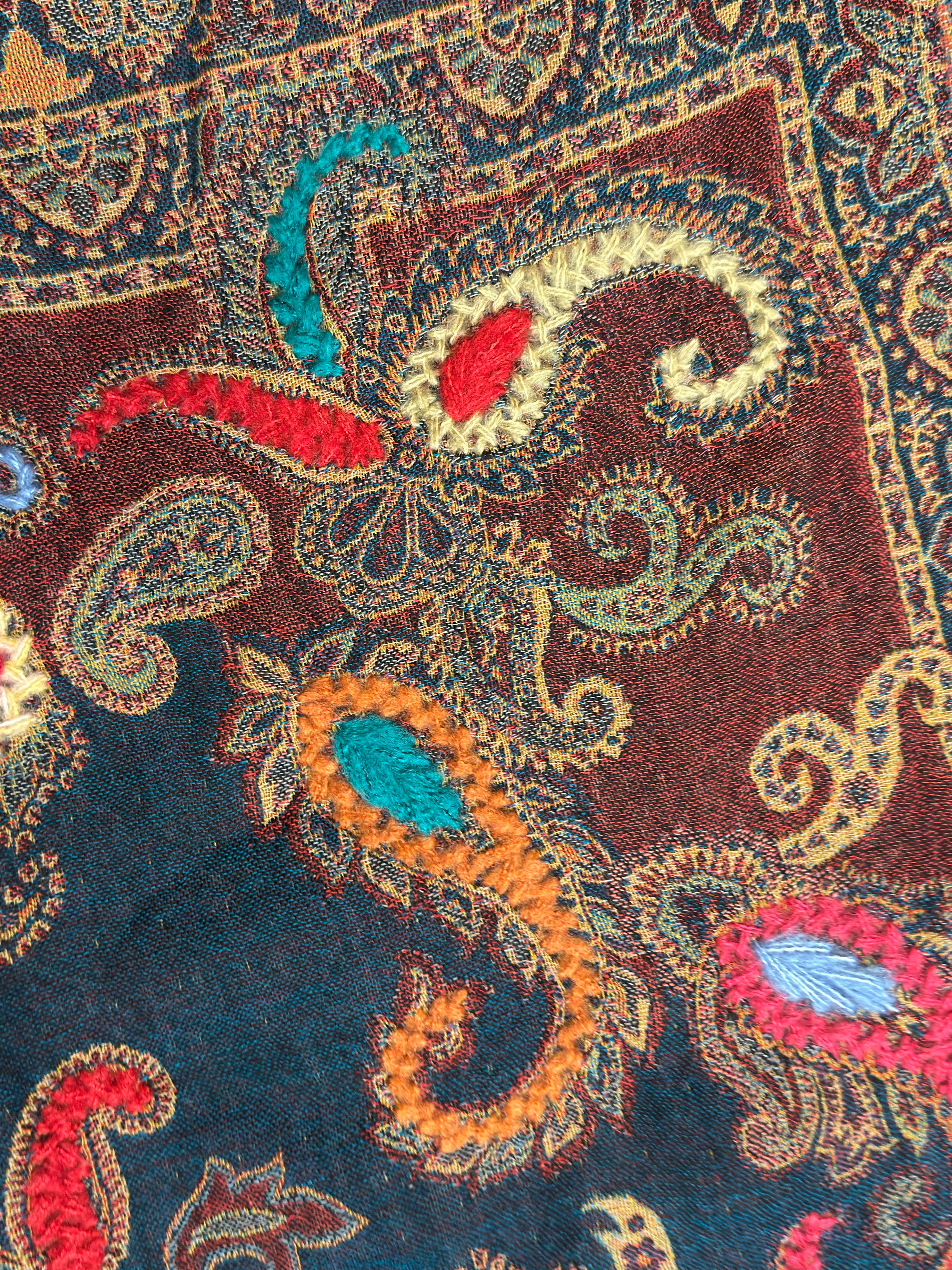Celestial Embroidered Pure Wool Shawl