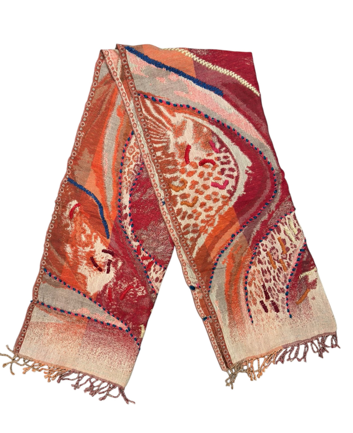 Serendipitous Embroidered Pure Wool Shawl